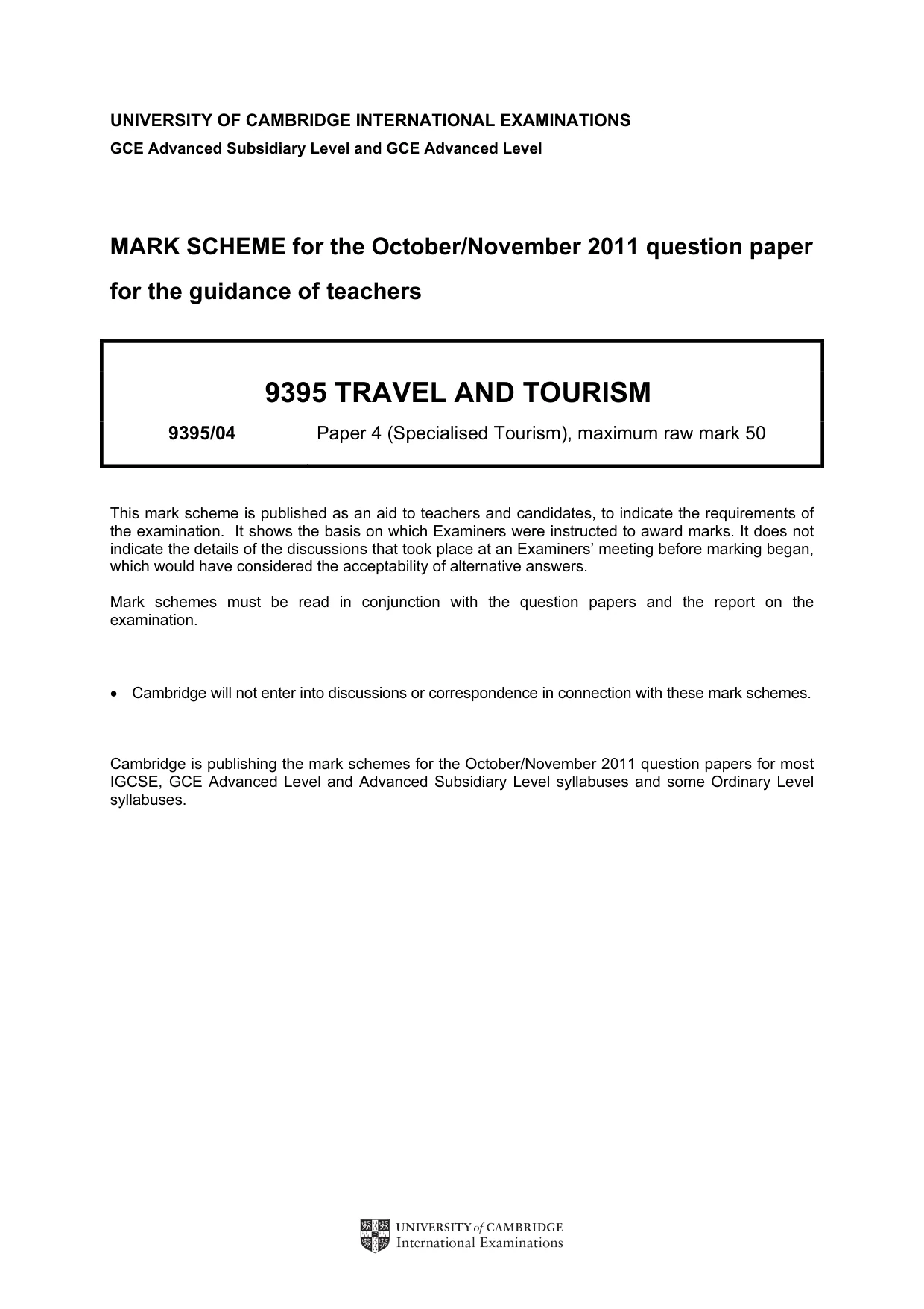 Mark scheme, page 1 of 5