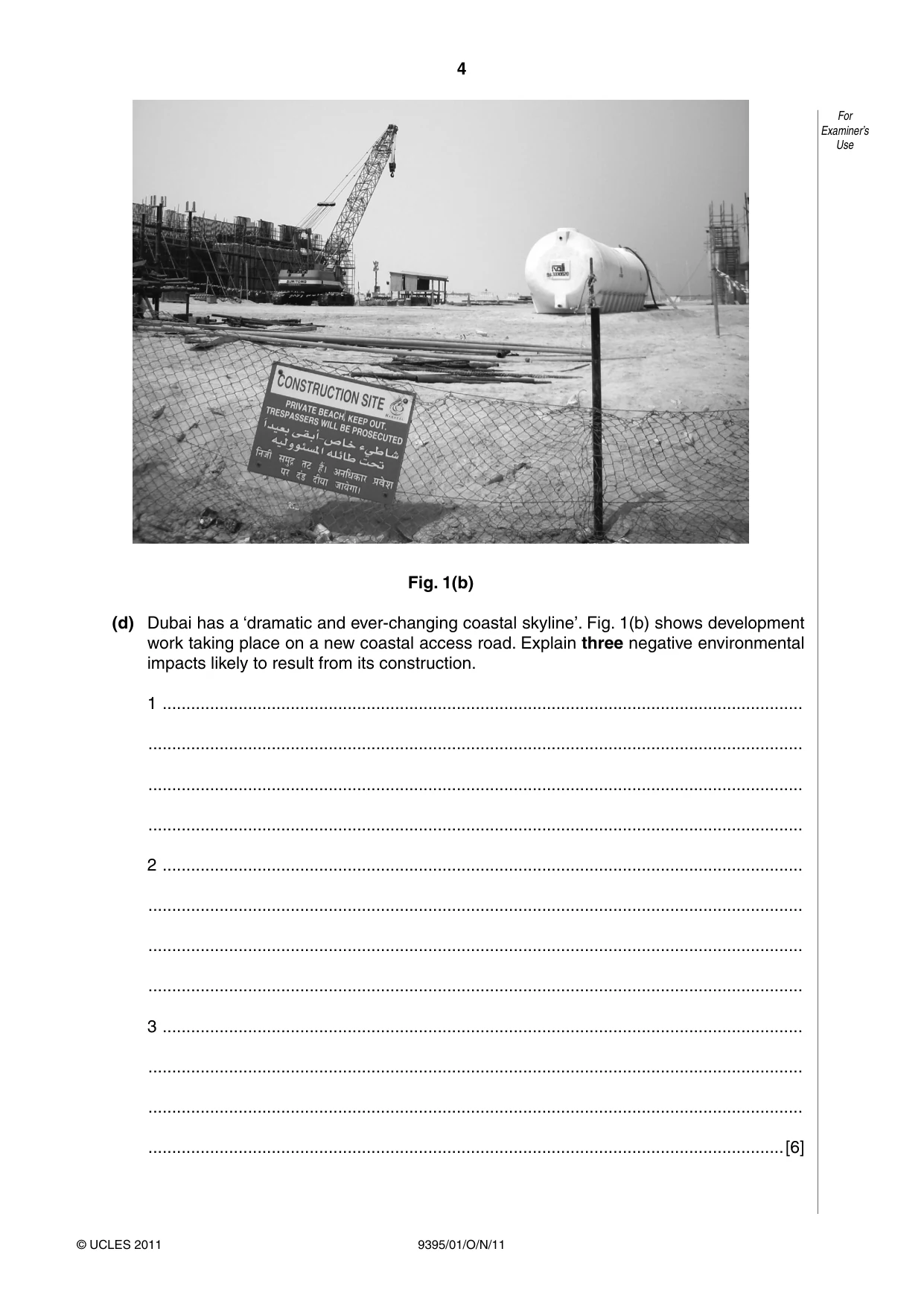 Cambridge A Level Travel and Tourism 9395 2011 Oct/Nov Paper 1 · Variant 1 question paper, page 4 of 16