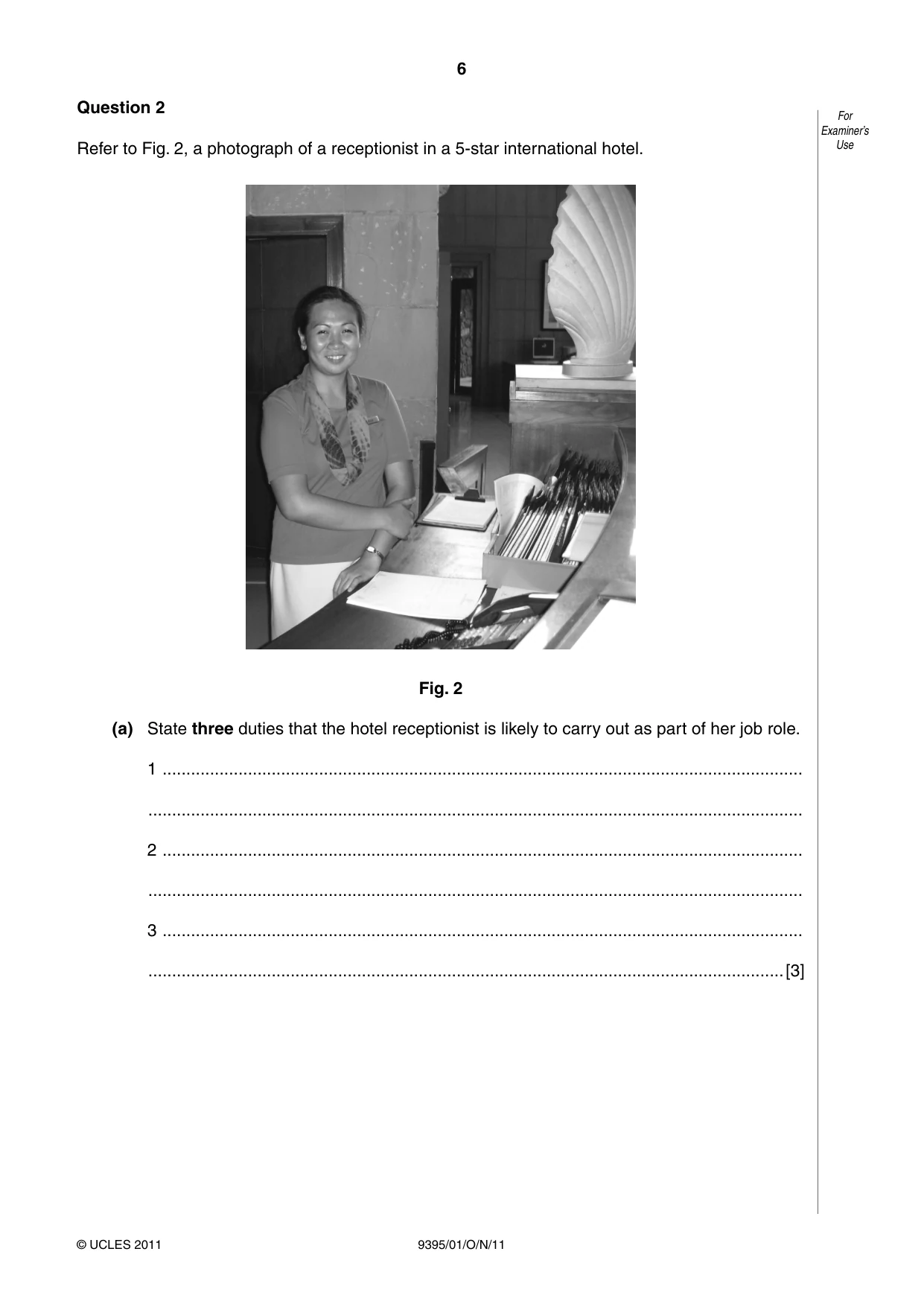 Cambridge A Level Travel and Tourism 9395 2011 Oct/Nov Paper 1 · Variant 1 question paper, page 6 of 16