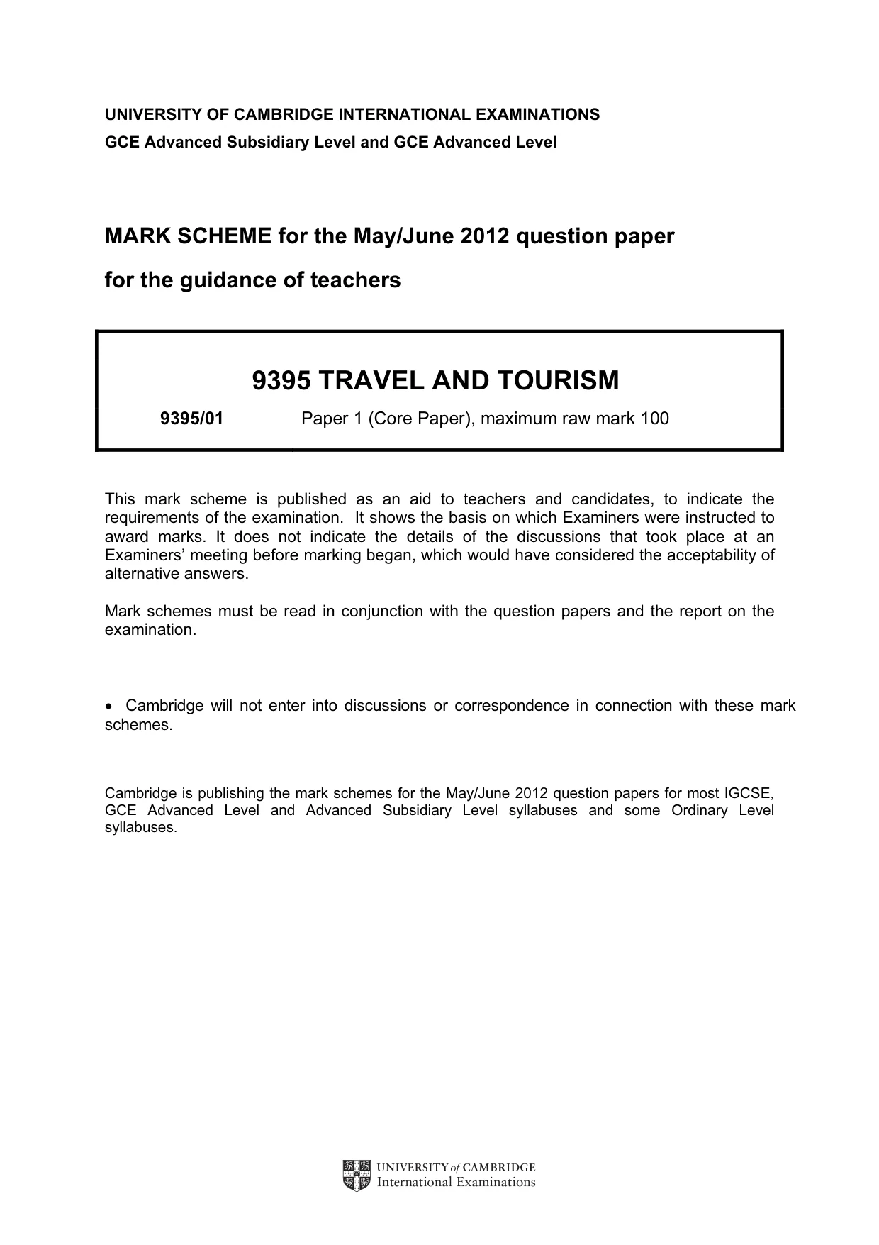 Mark scheme, page 1 of 9