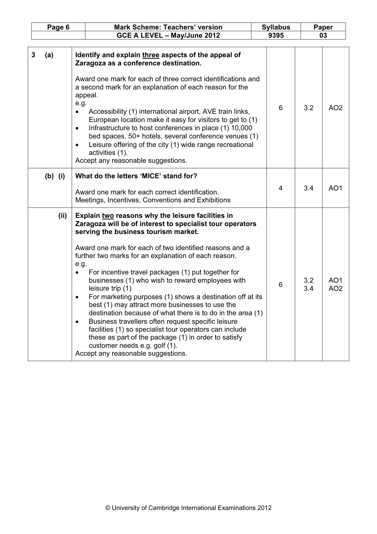 Mark scheme, page 6 of 9