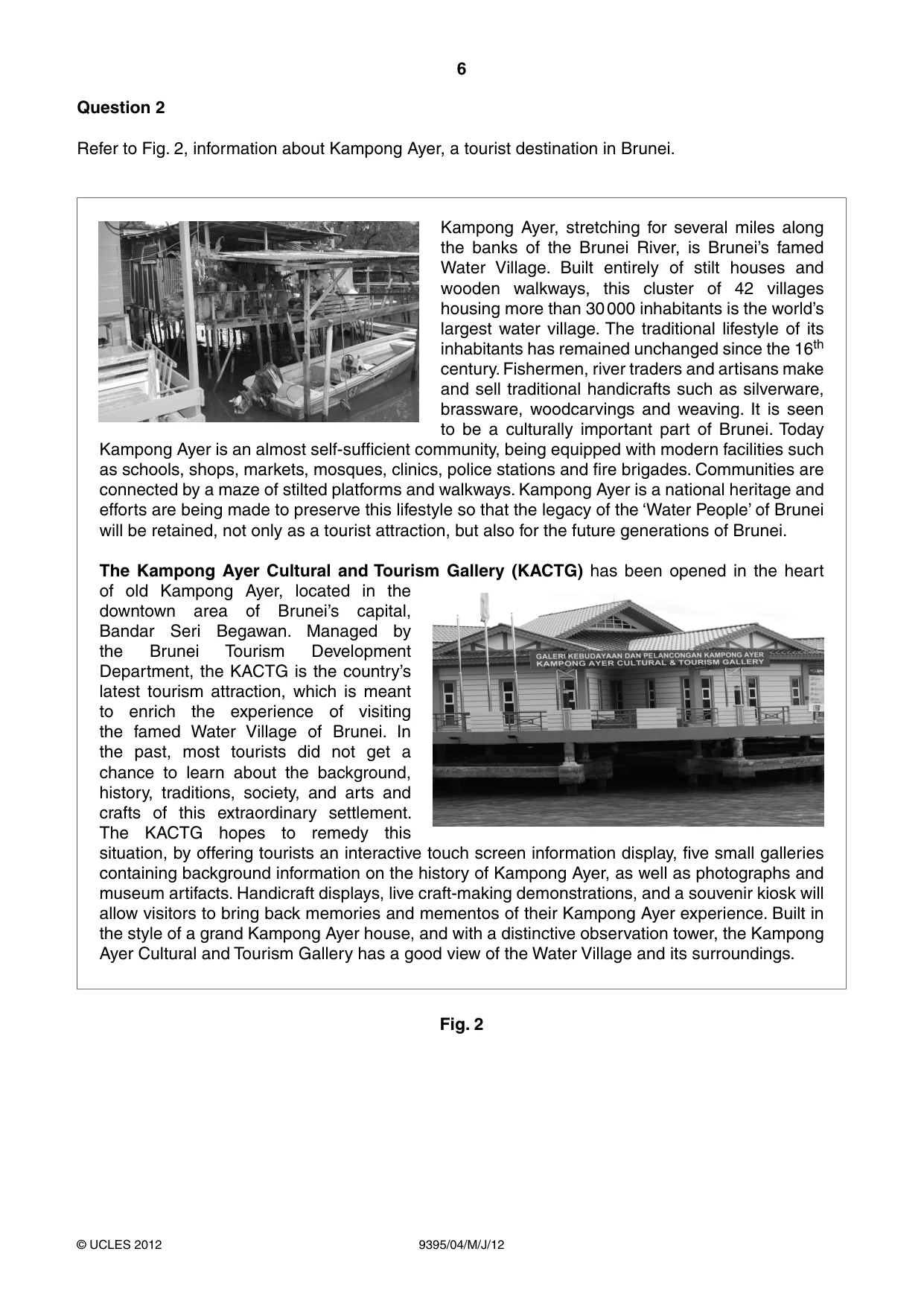 Cambridge A Level Travel and Tourism 9395 2012 May/June Paper 4 · Variant 1 question paper, page 6 of 12