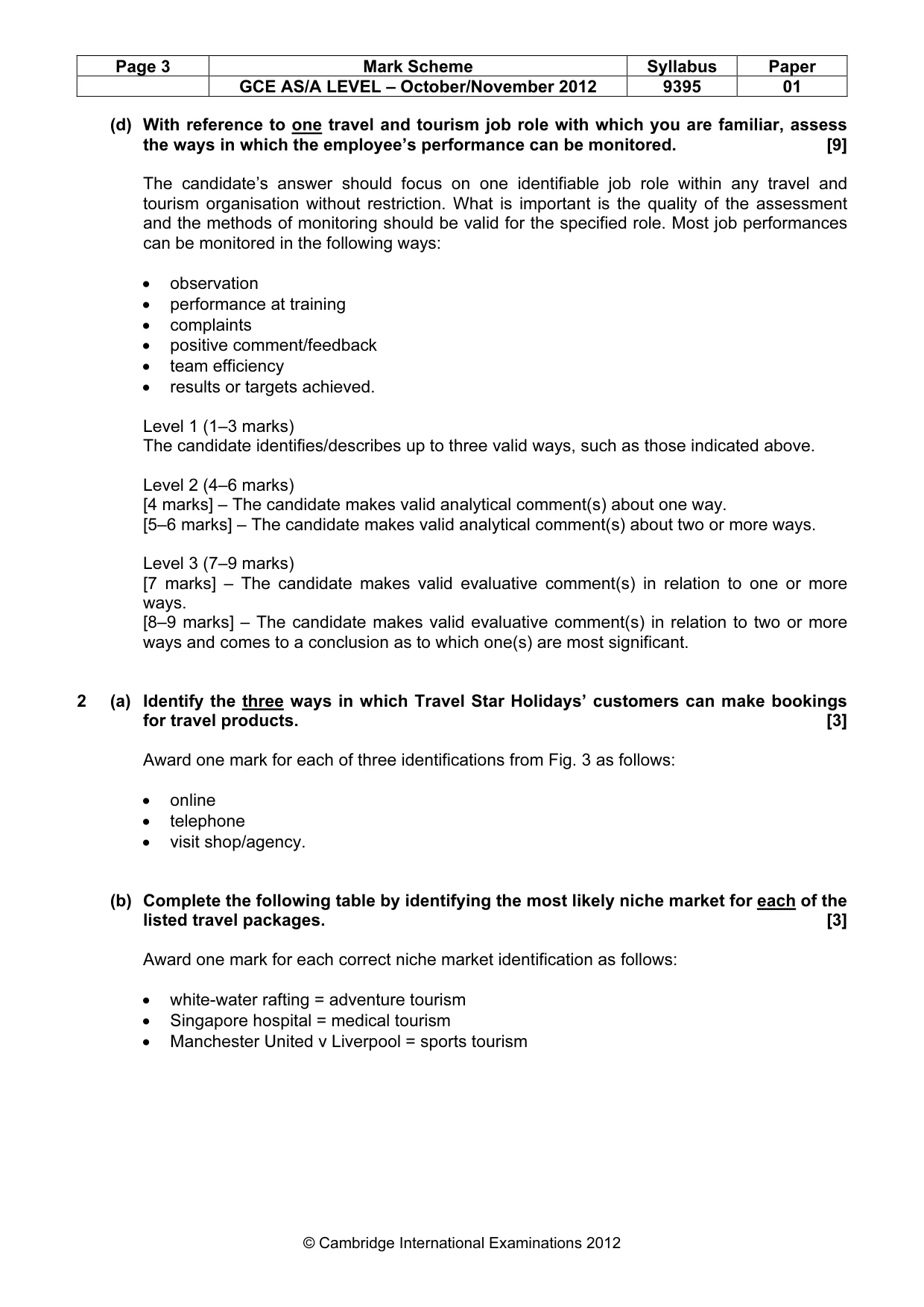 Mark scheme, page 3 of 8