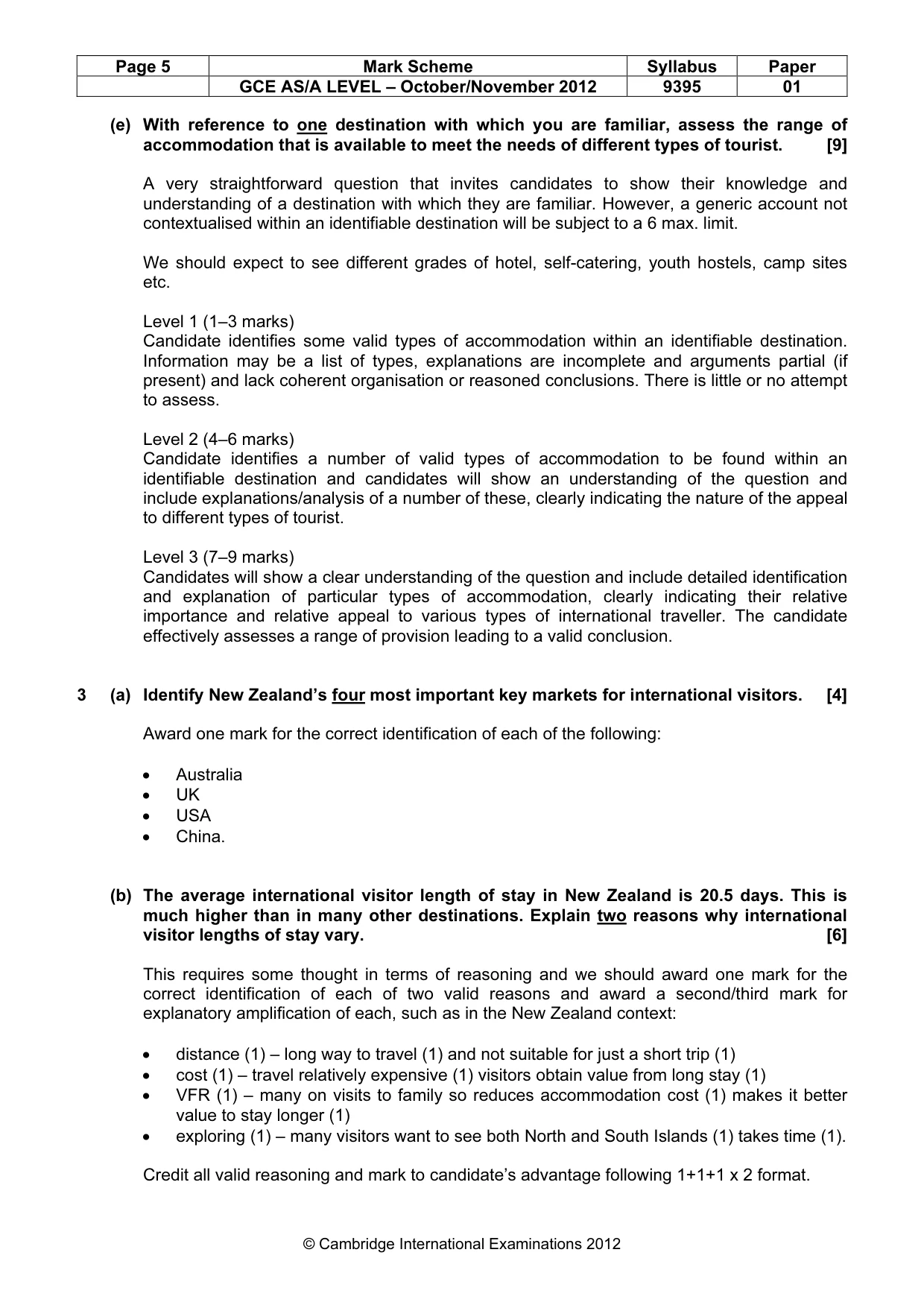 Mark scheme, page 5 of 8