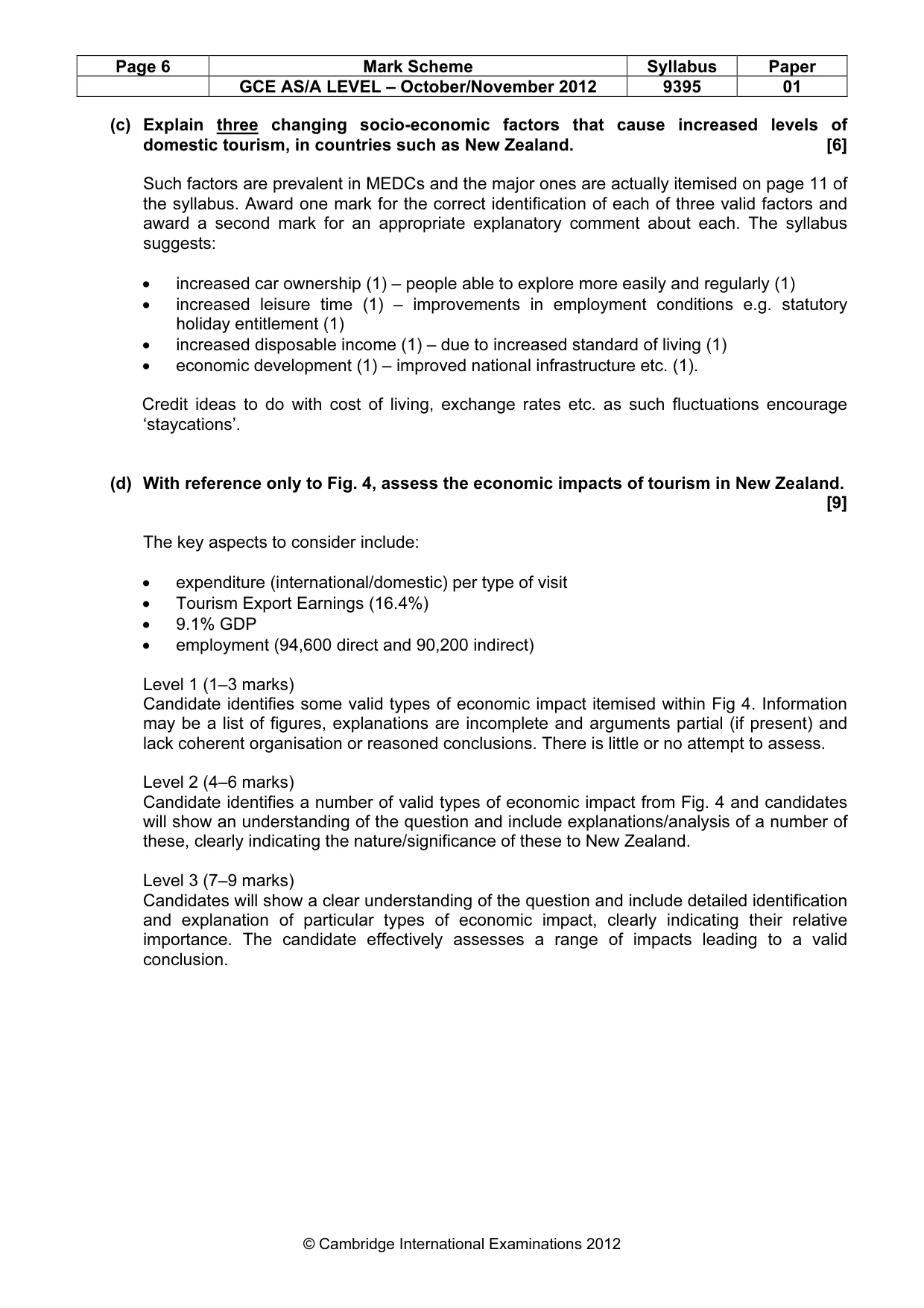 Mark scheme, page 6 of 8