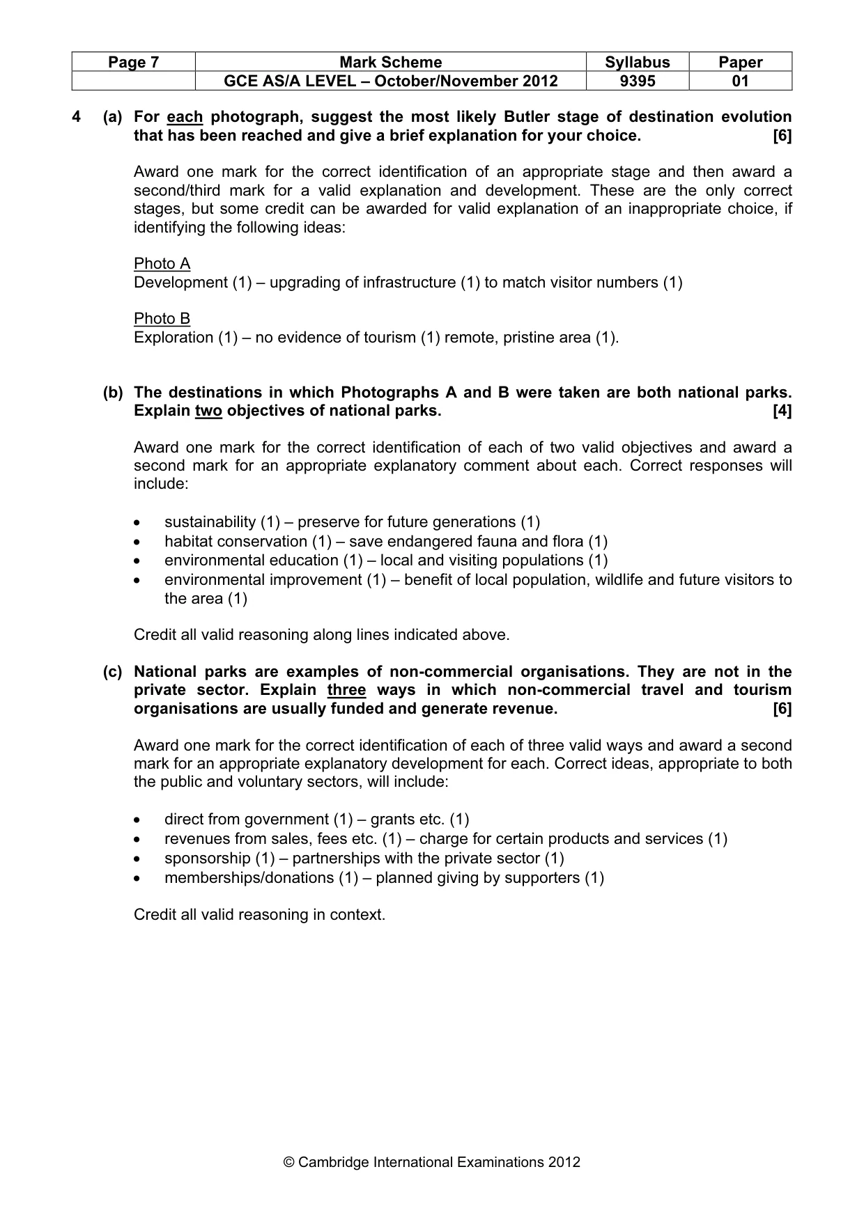 Mark scheme, page 7 of 8