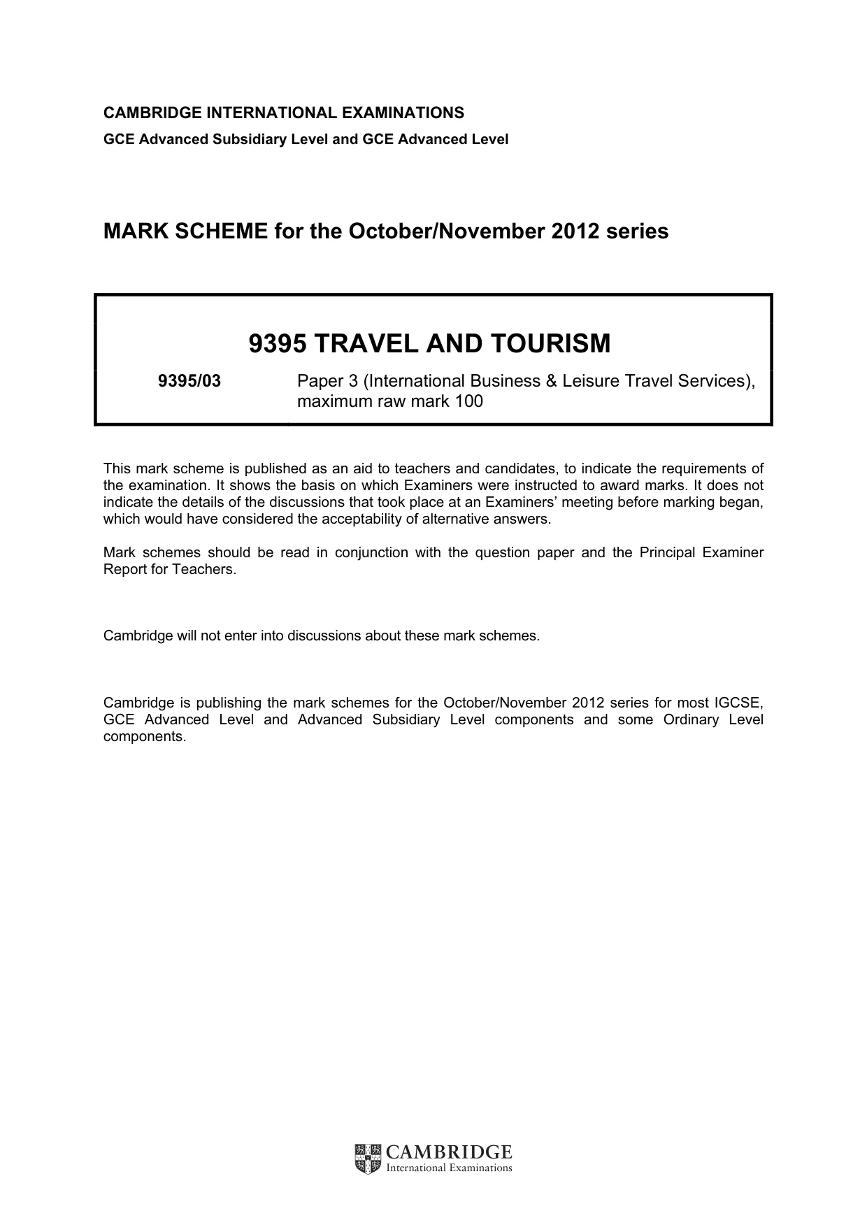 Mark scheme, page 1 of 8