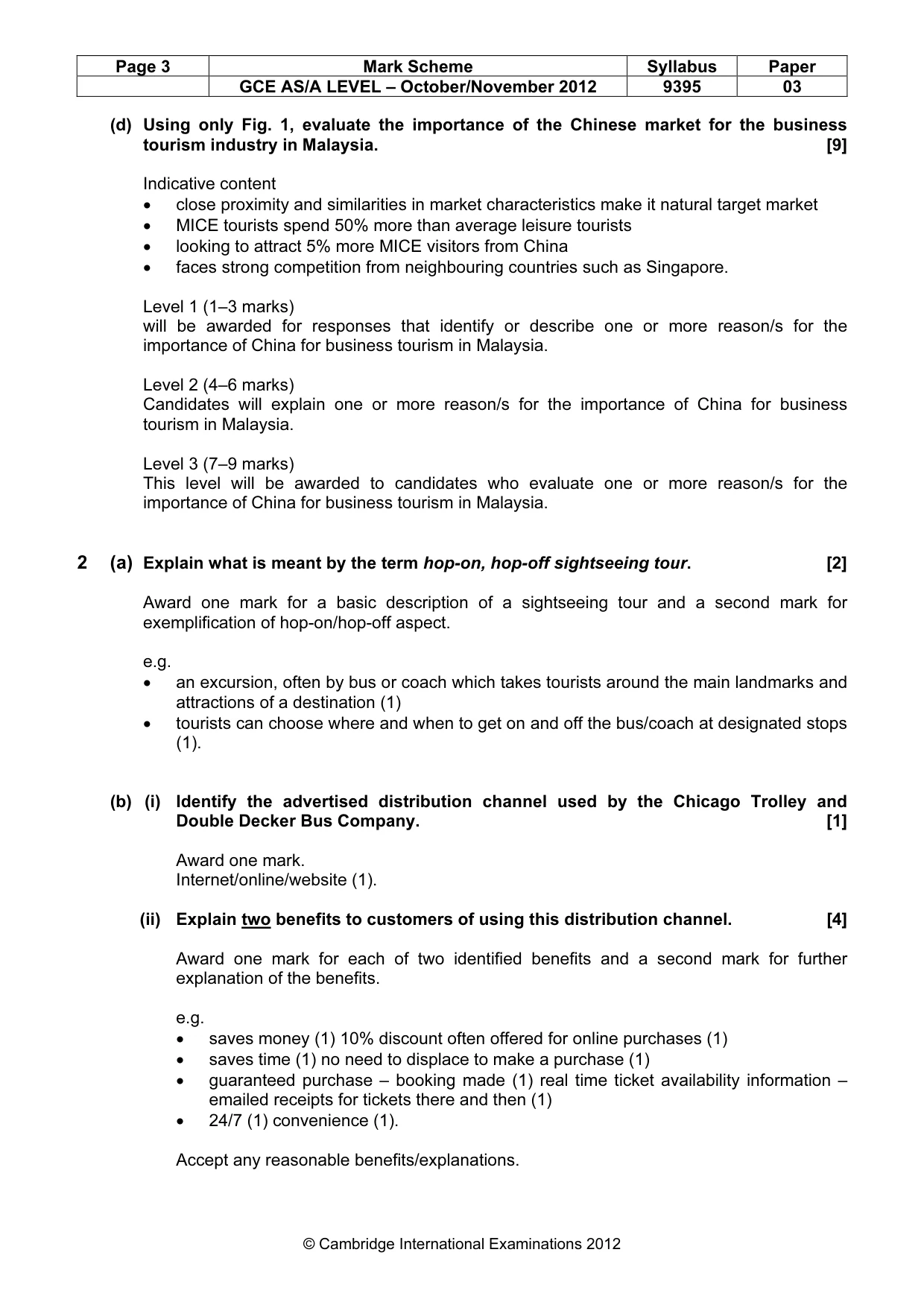 Mark scheme, page 3 of 8