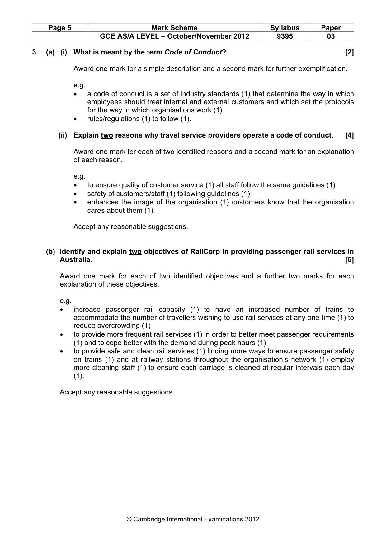 Mark scheme, page 5 of 8