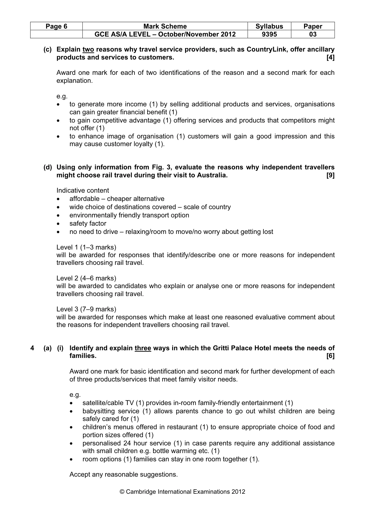 Mark scheme, page 6 of 8