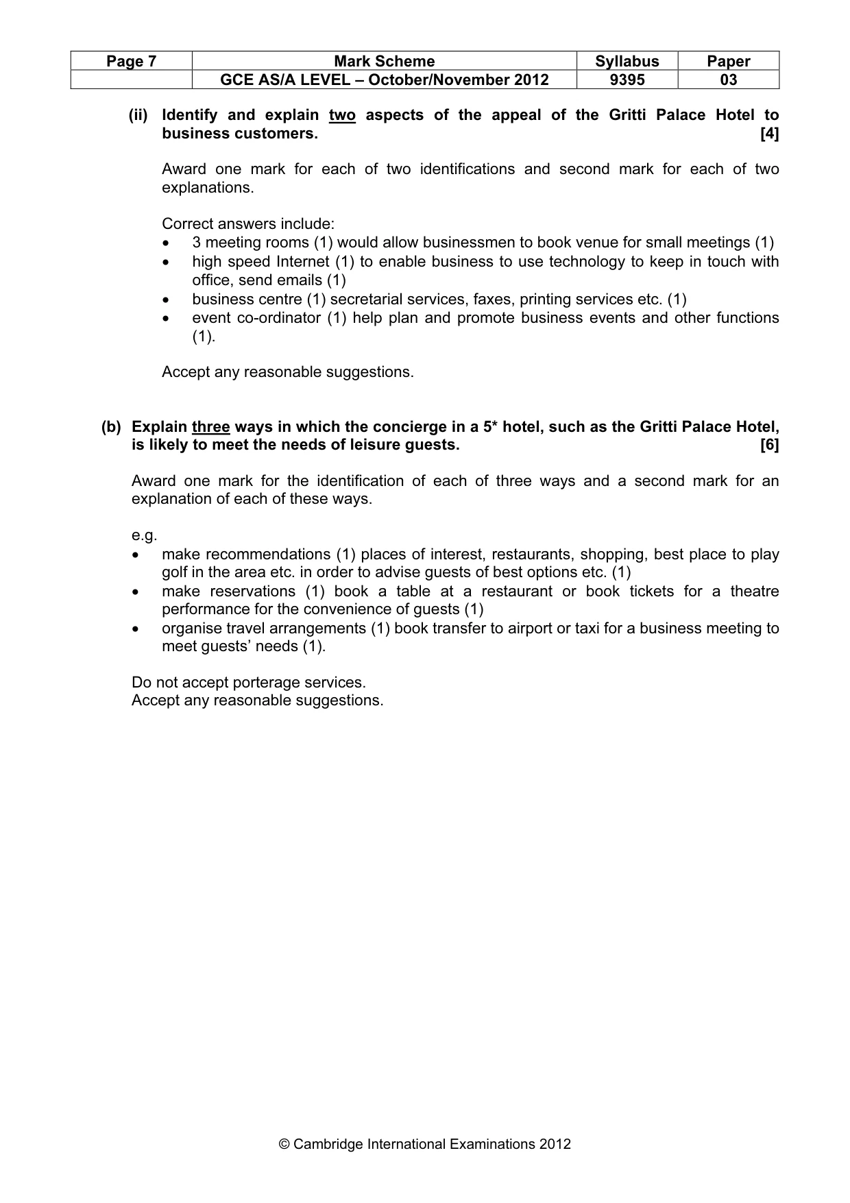 Mark scheme, page 7 of 8