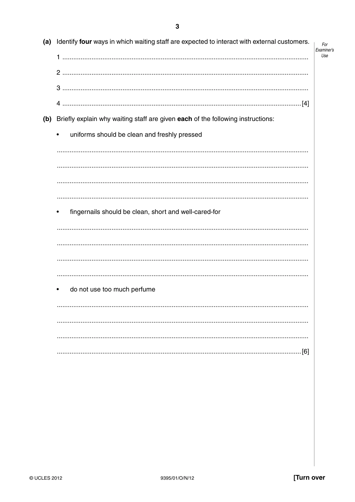 Cambridge A Level Travel and Tourism 9395 2012 Oct/Nov Paper 1 · Variant 1 question paper, page 3 of 20