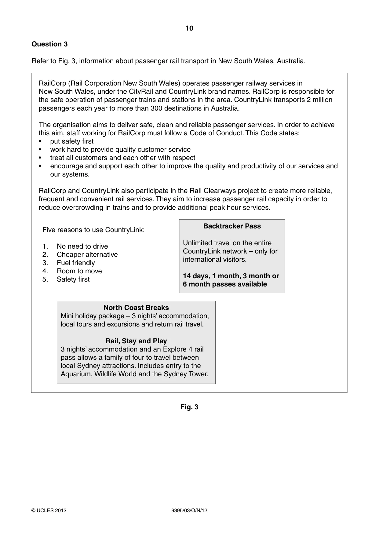 Cambridge A Level Travel and Tourism 9395 2012 Oct/Nov Paper 3 · Variant 1 question paper, page 10 of 20