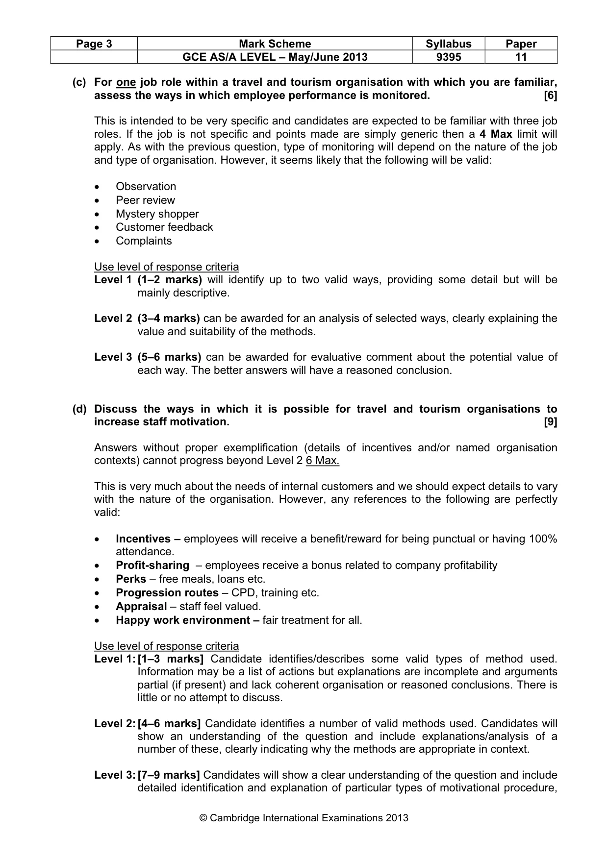 Mark scheme, page 3 of 9