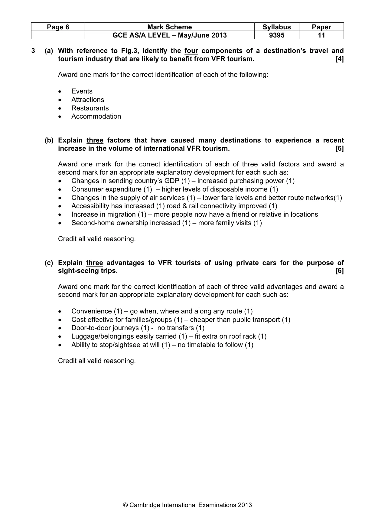 Mark scheme, page 6 of 9