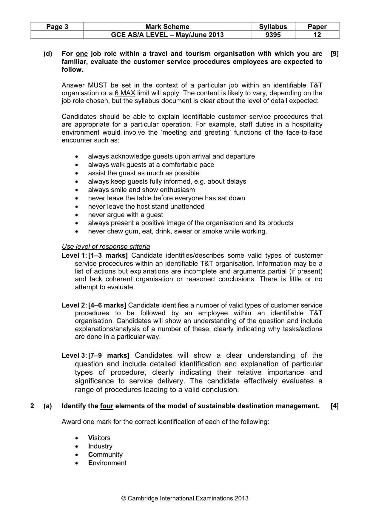 Mark scheme, page 3 of 8
