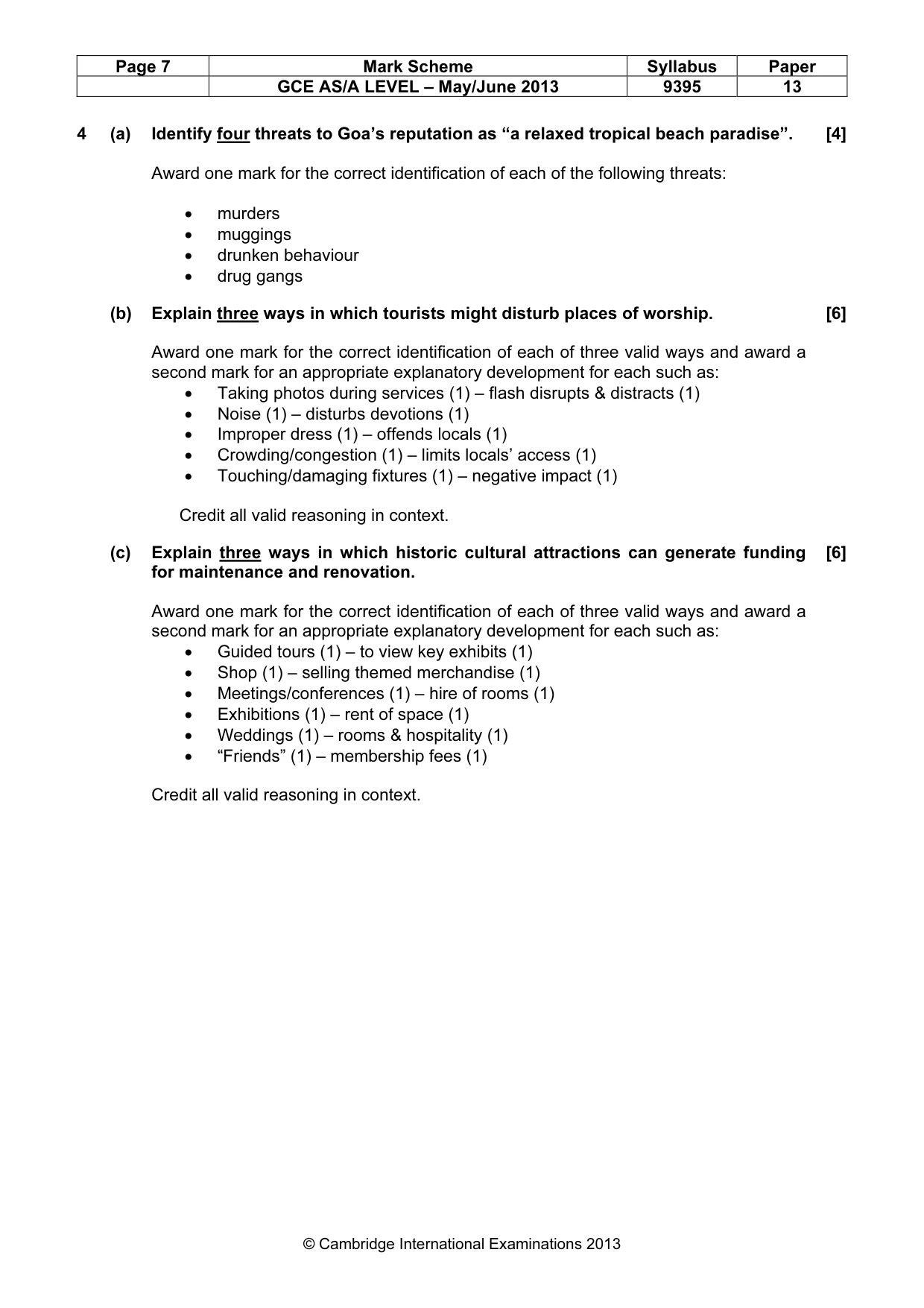 Mark scheme, page 7 of 8