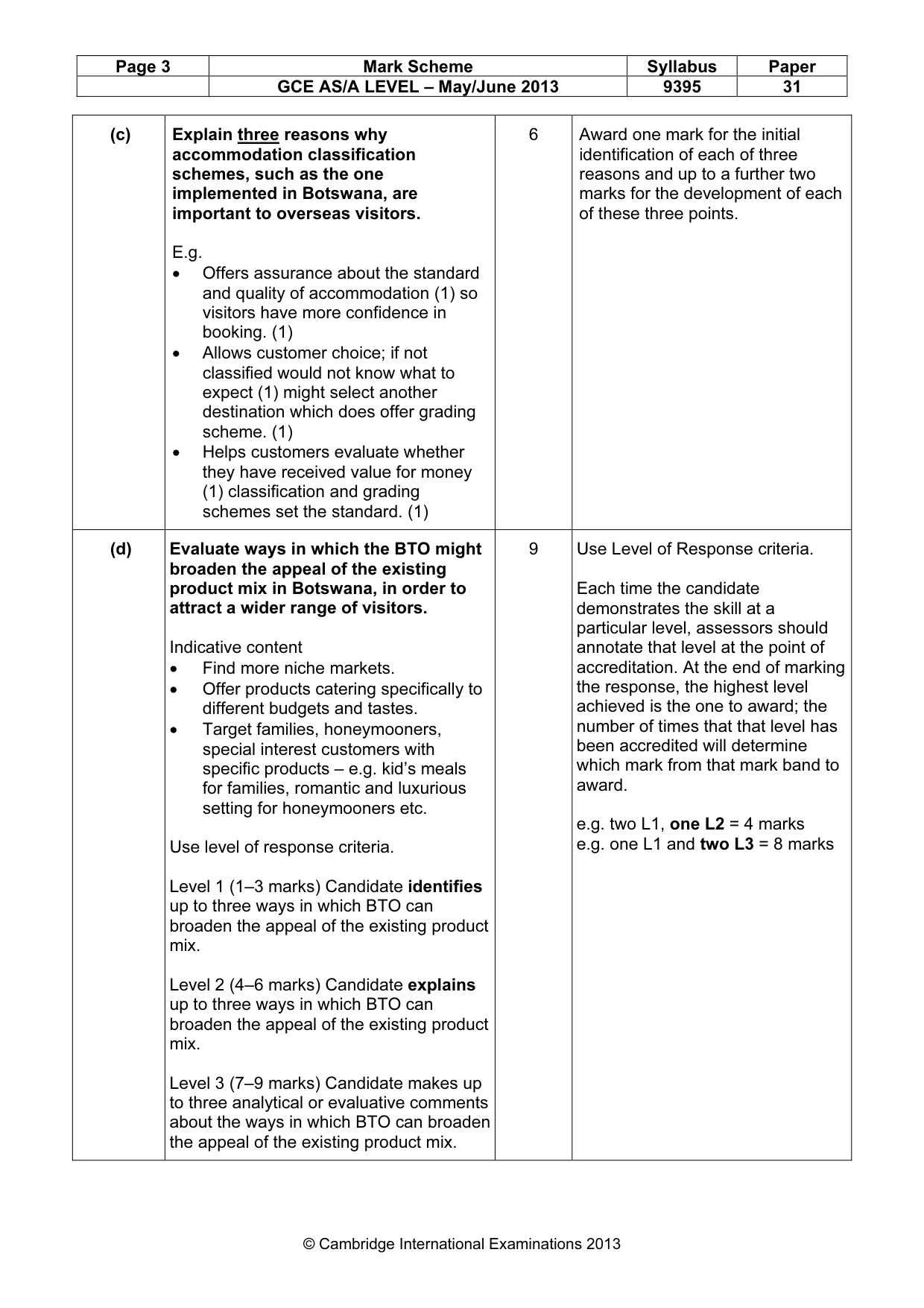 Mark scheme, page 3 of 10