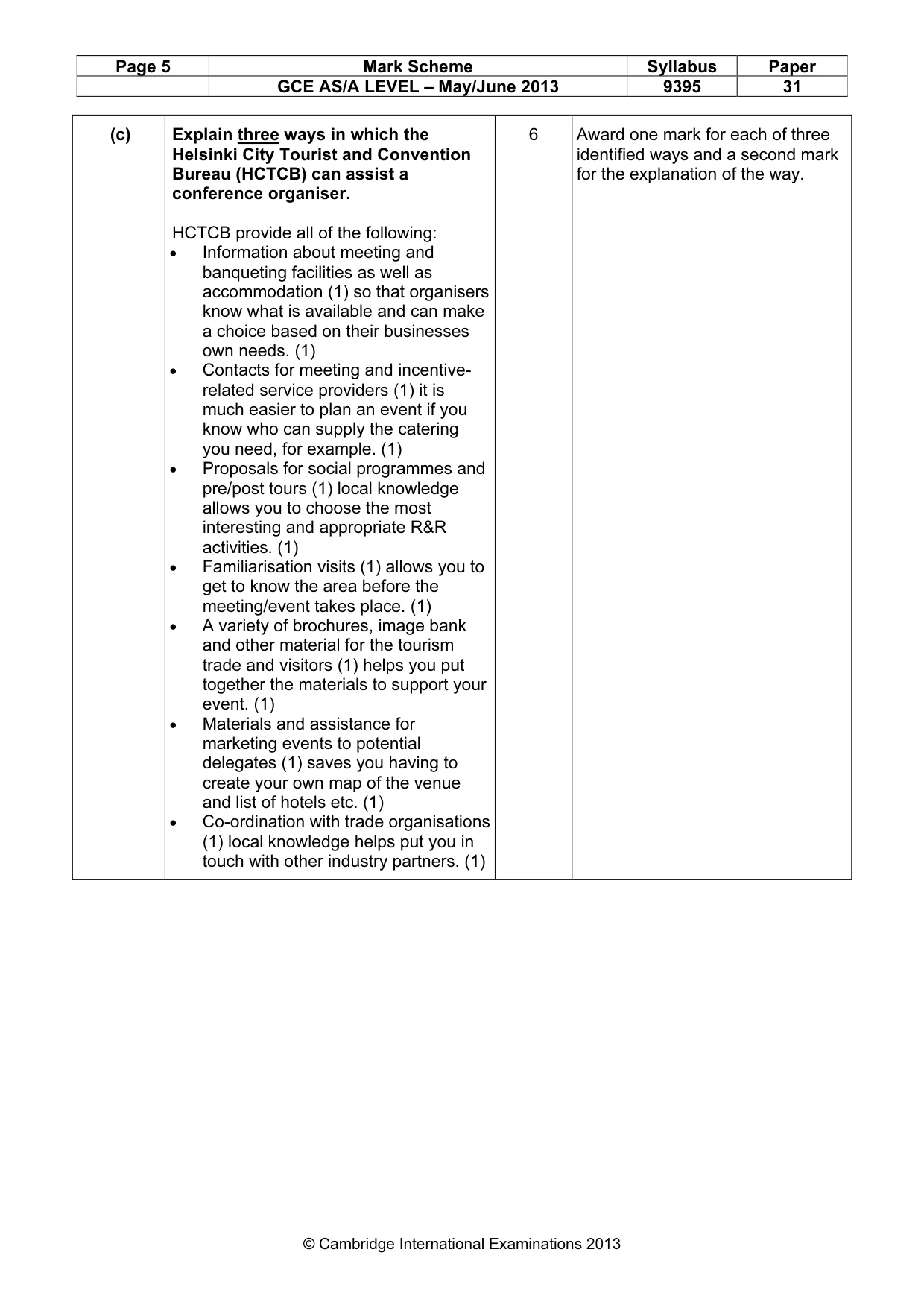 Mark scheme, page 5 of 10
