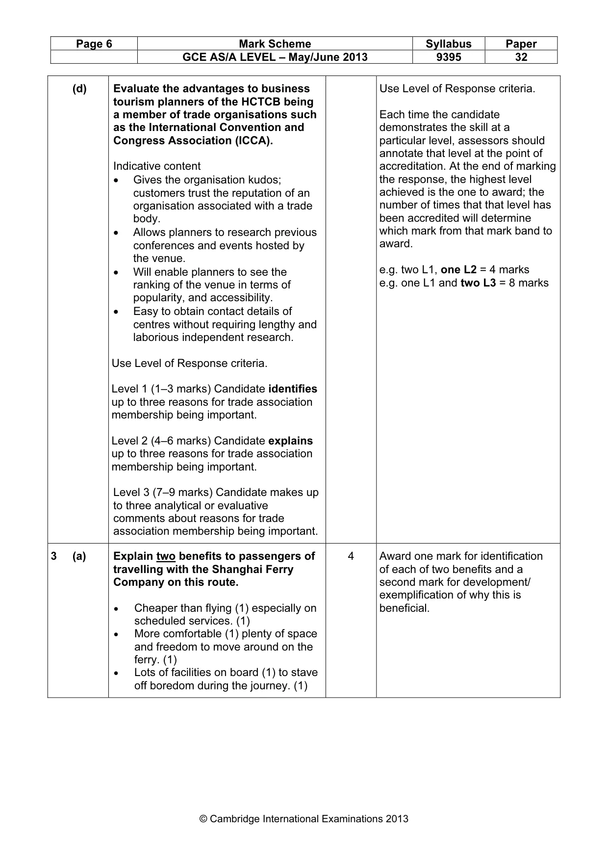 Mark scheme, page 6 of 10