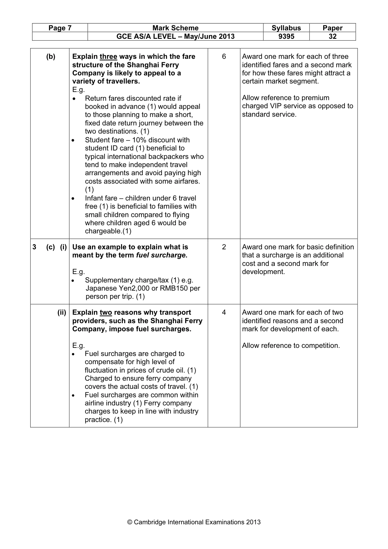 Mark scheme, page 7 of 10