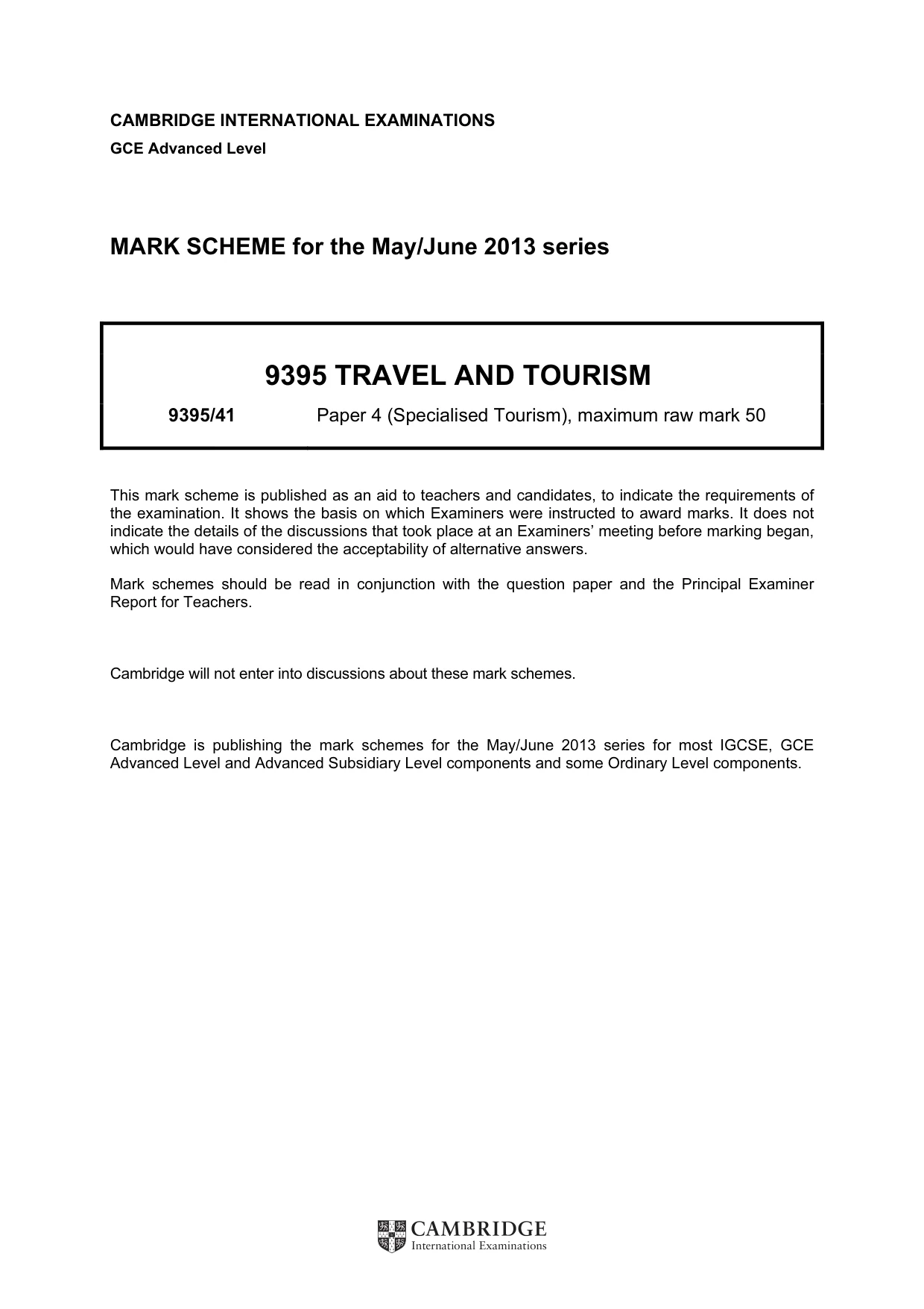 Mark scheme, page 1 of 5
