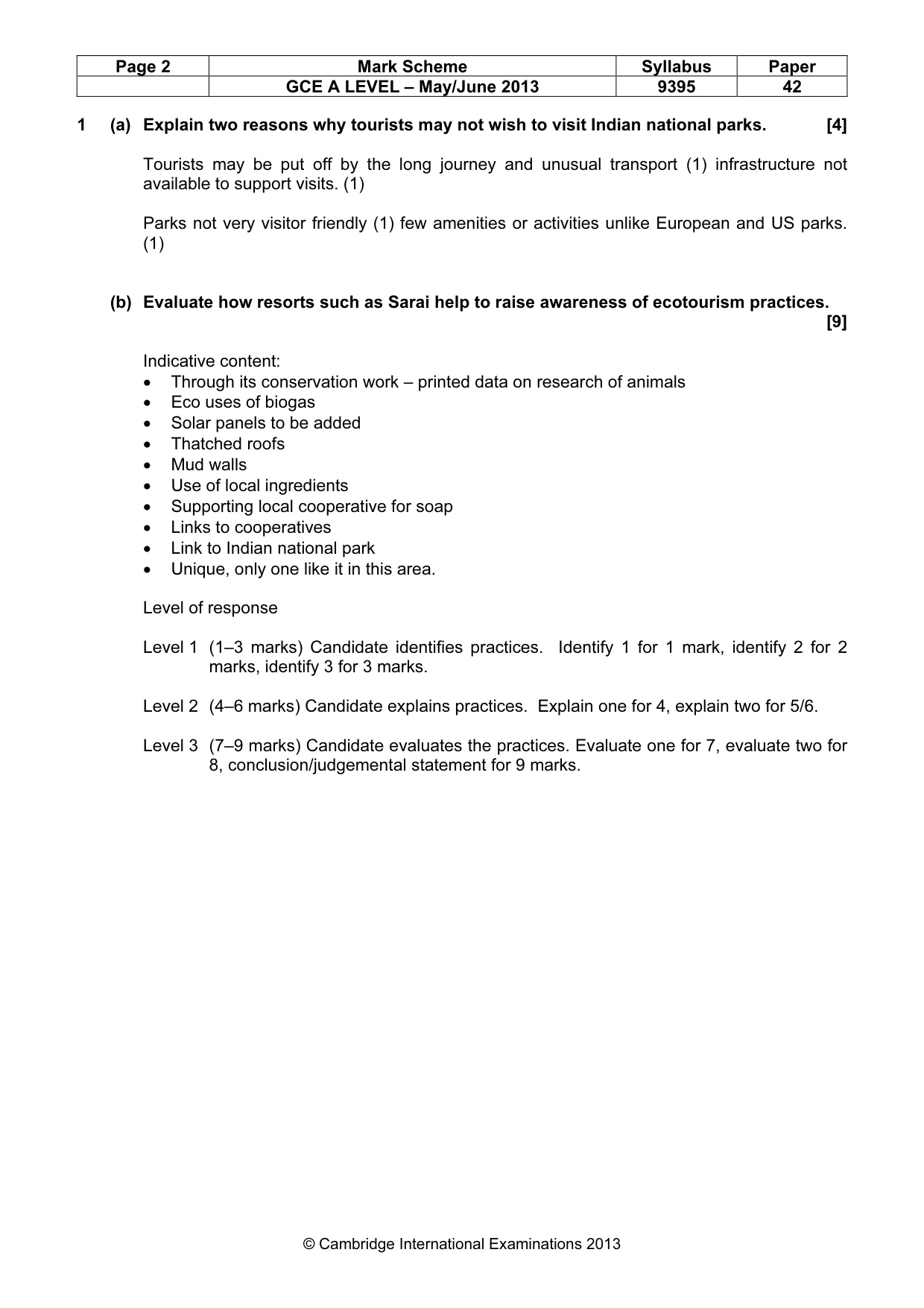Mark scheme, page 2 of 5