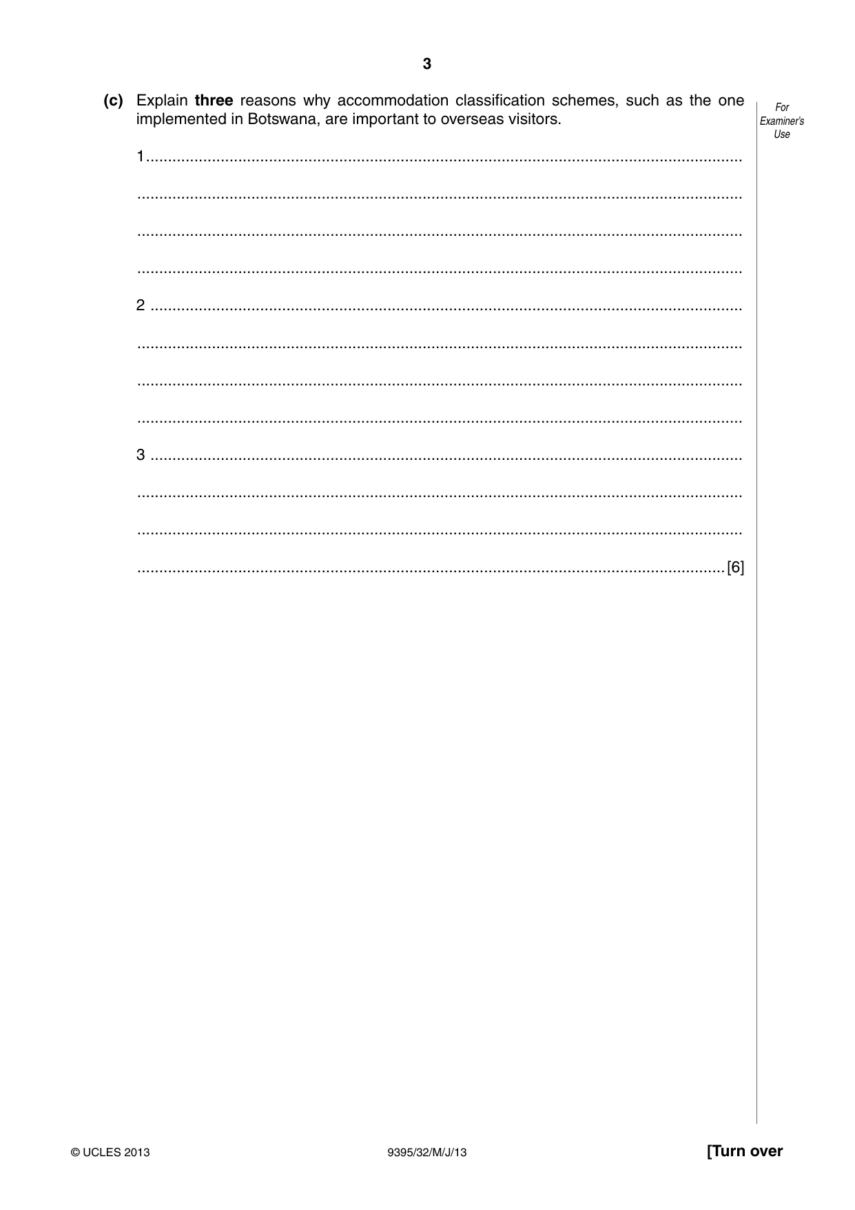 Cambridge A Level Travel and Tourism 9395 2013 May/June Paper 3 · Variant 2 question paper, page 3 of 16