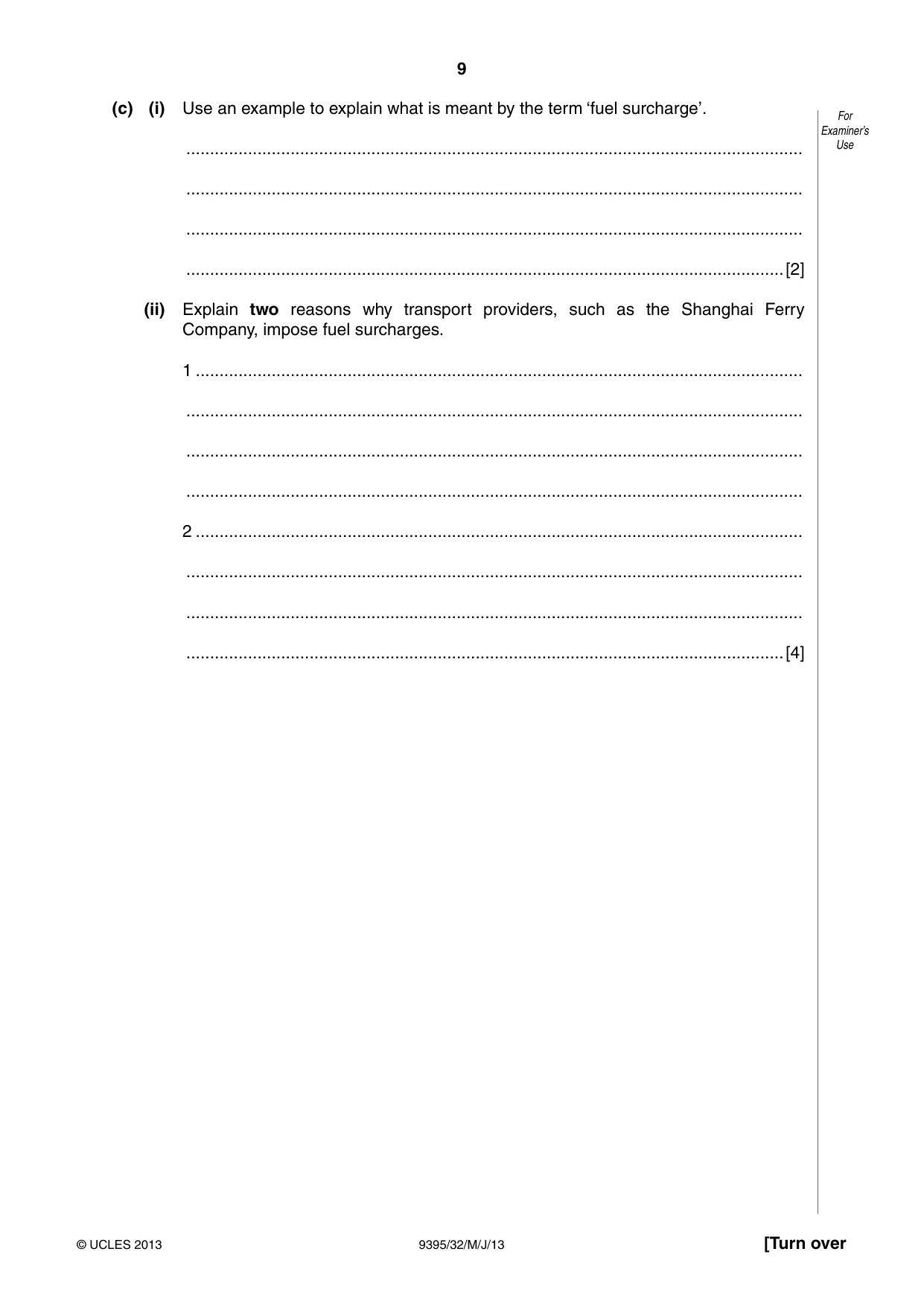 Cambridge A Level Travel and Tourism 9395 2013 May/June Paper 3 · Variant 2 question paper, page 9 of 16