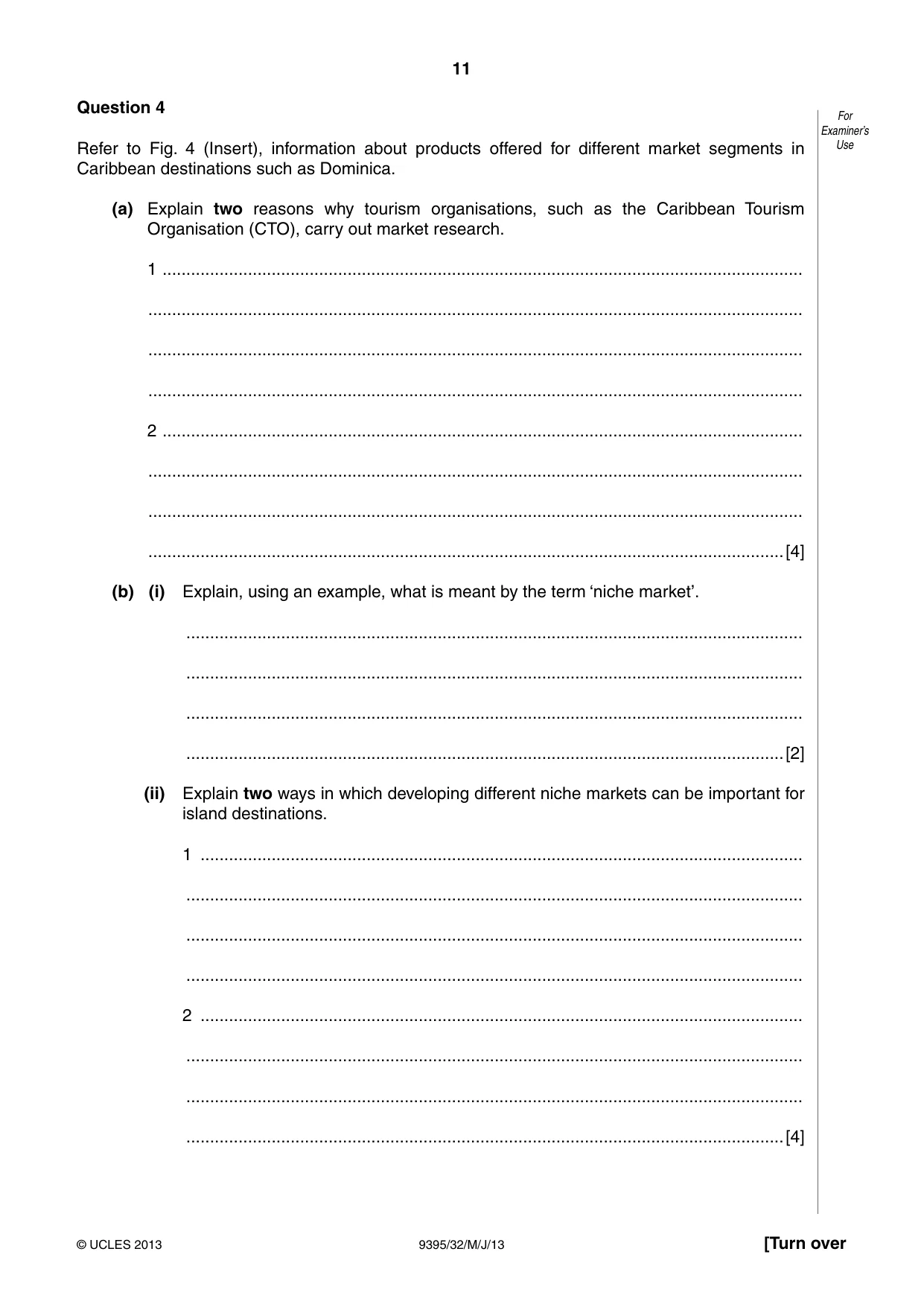 Cambridge A Level Travel and Tourism 9395 2013 May/June Paper 3 · Variant 2 question paper, page 11 of 16