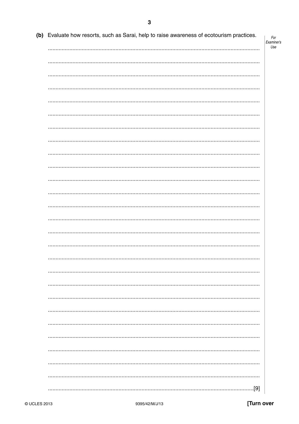 Cambridge A Level Travel and Tourism 9395 2013 May/June Paper 4 · Variant 2 question paper, page 3 of 8