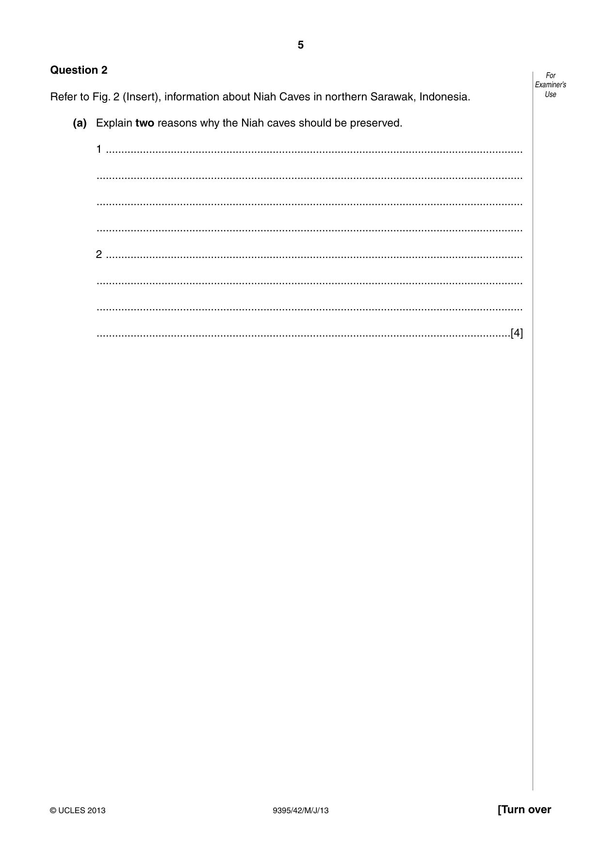 Cambridge A Level Travel and Tourism 9395 2013 May/June Paper 4 · Variant 2 question paper, page 5 of 8
