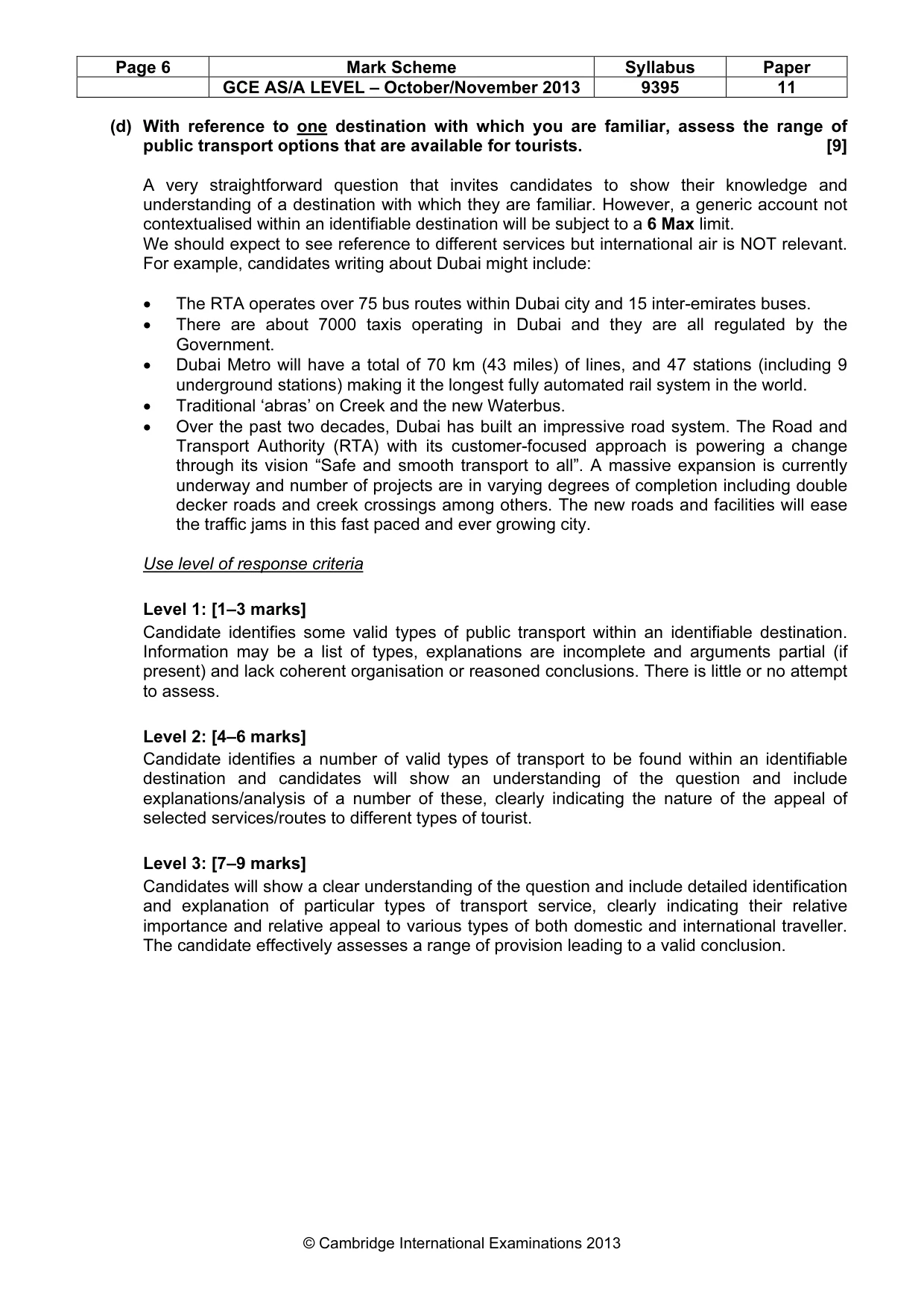 Mark scheme, page 6 of 10