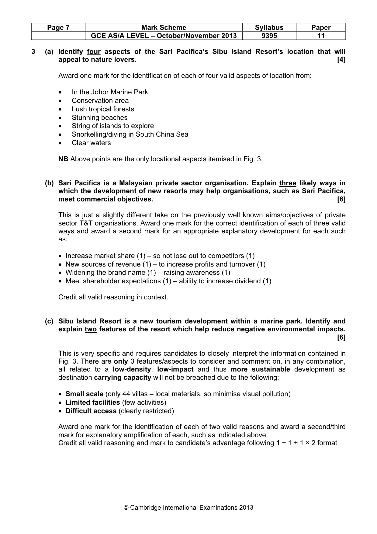 Mark scheme, page 7 of 10