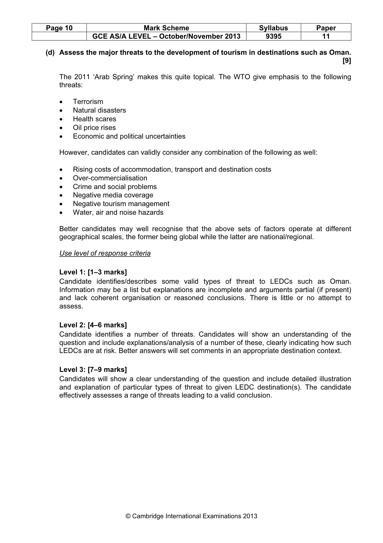 Mark scheme, page 10 of 10