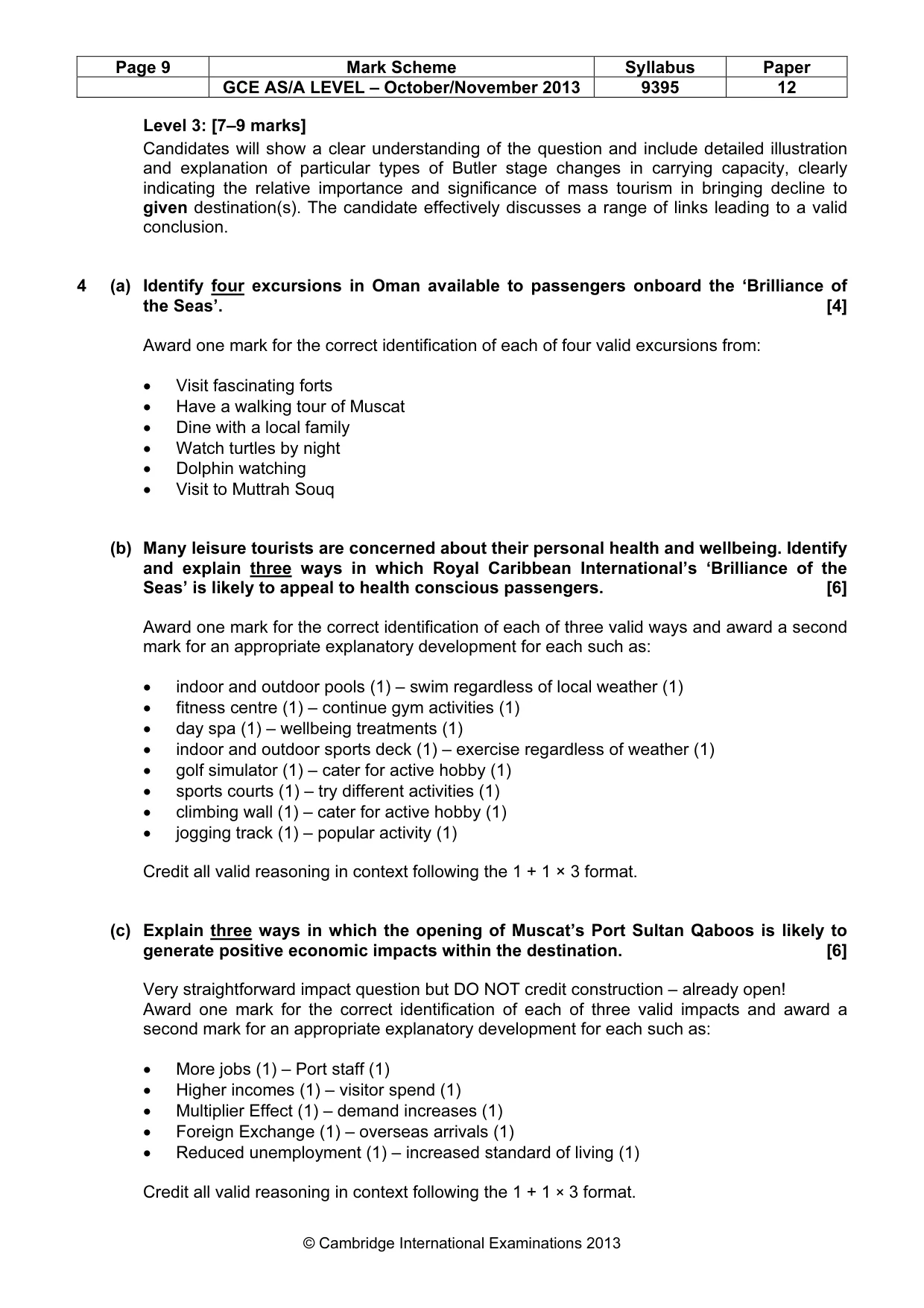 Mark scheme, page 9 of 10