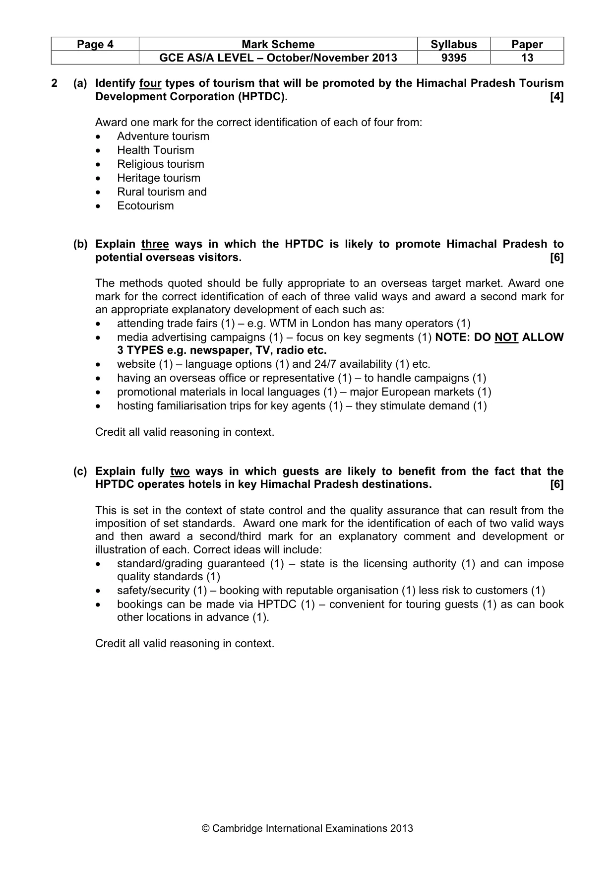 Mark scheme, page 4 of 9