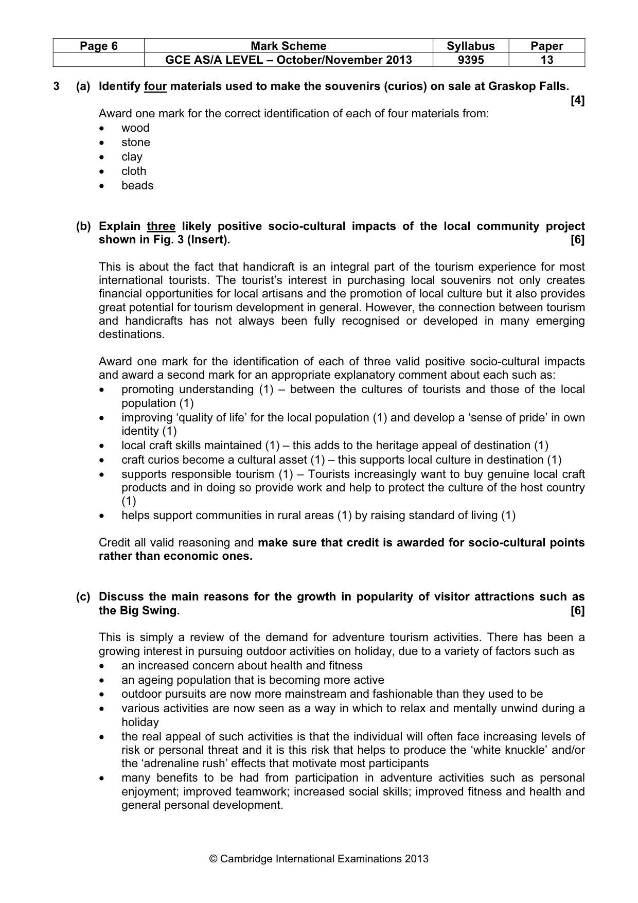 Mark scheme, page 6 of 9