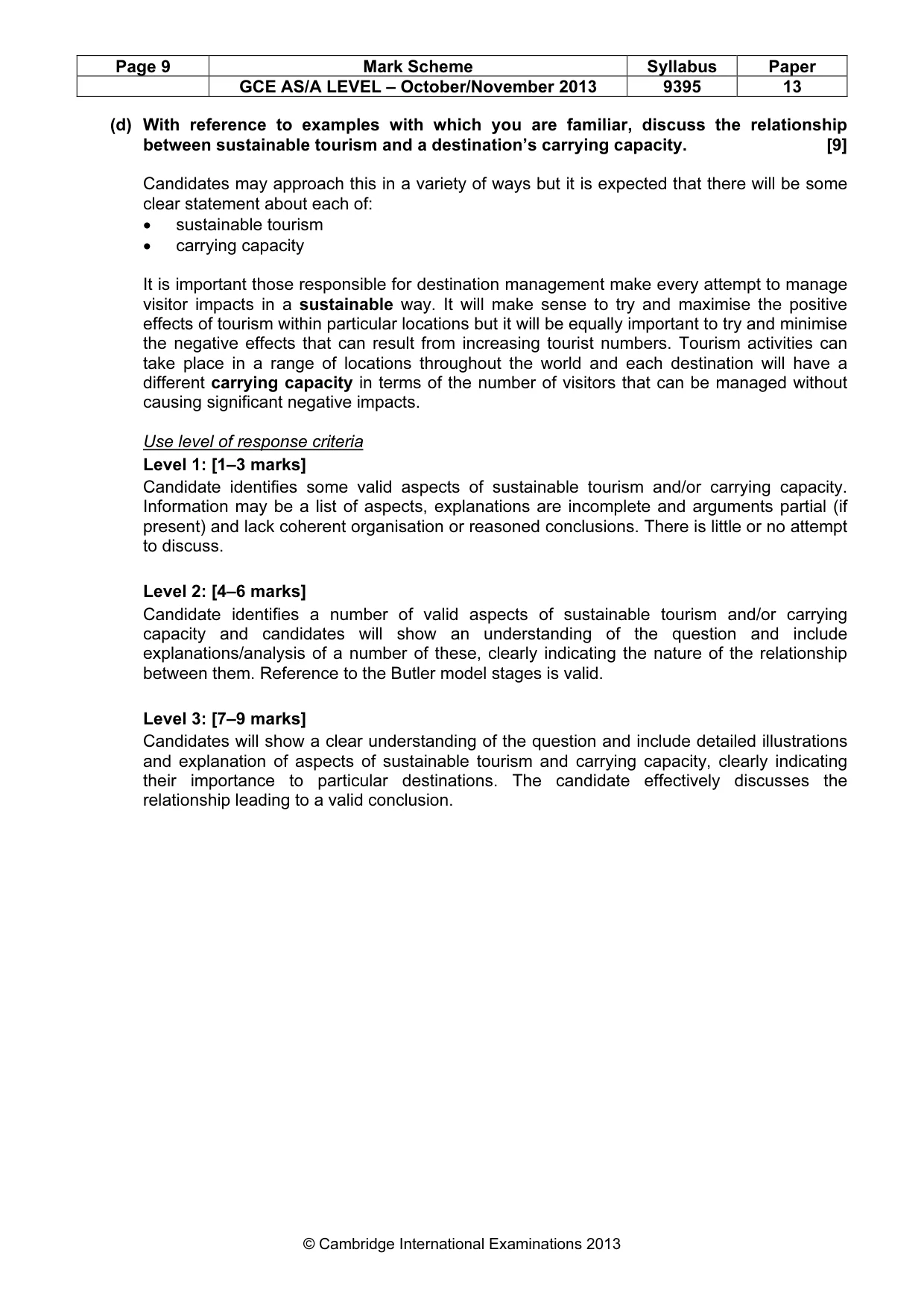 Mark scheme, page 9 of 9