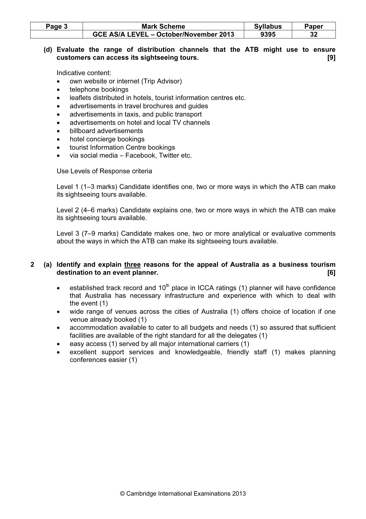 Mark scheme, page 3 of 6