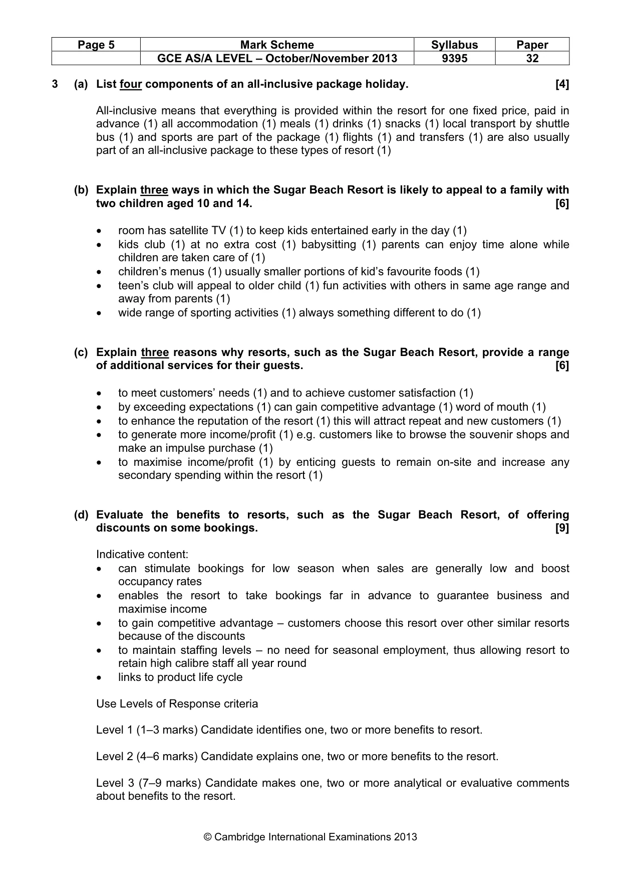 Mark scheme, page 5 of 6