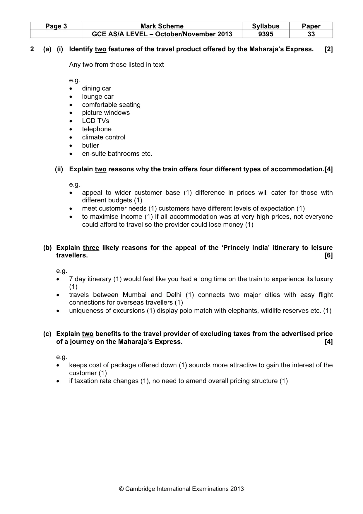 Mark scheme, page 3 of 6