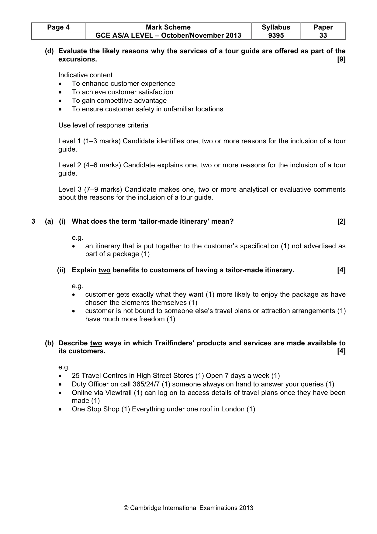 Mark scheme, page 4 of 6