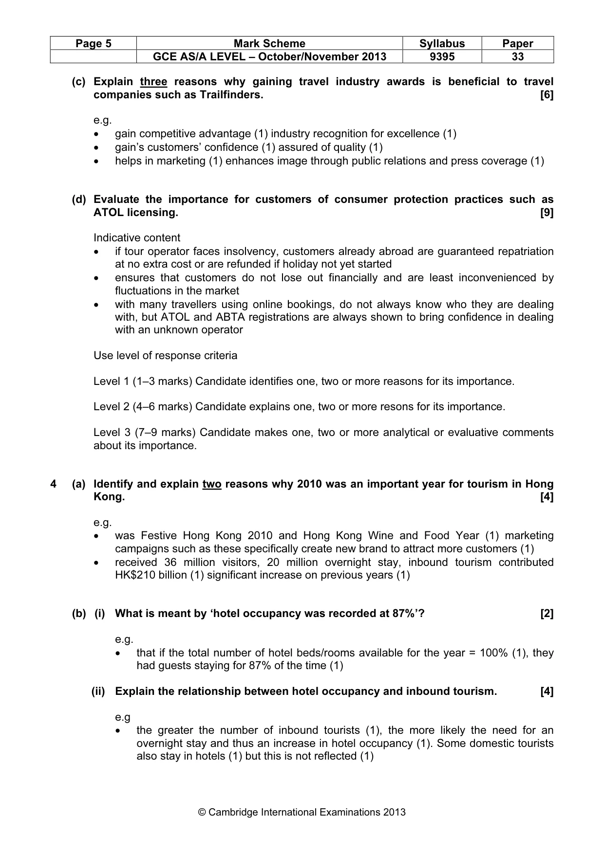 Mark scheme, page 5 of 6