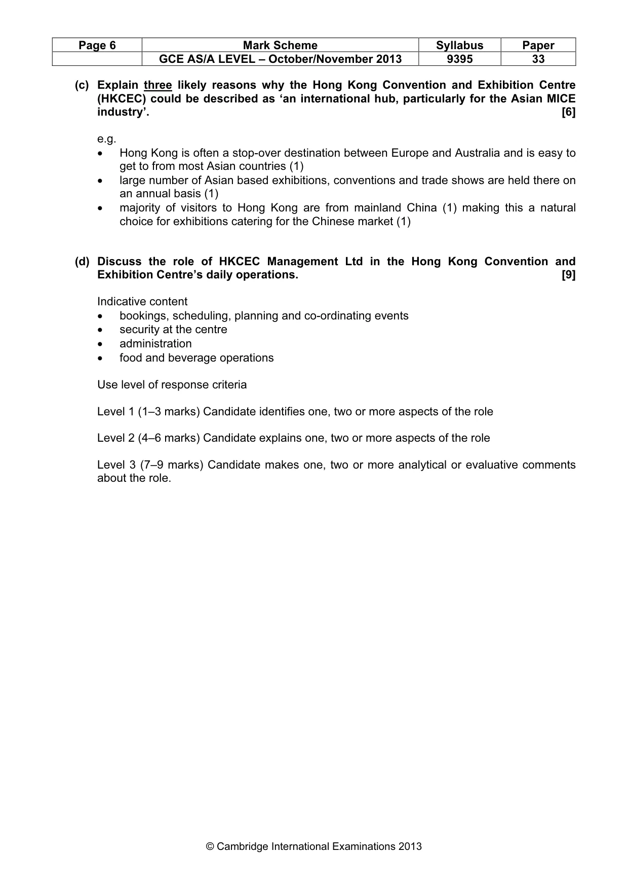 Mark scheme, page 6 of 6