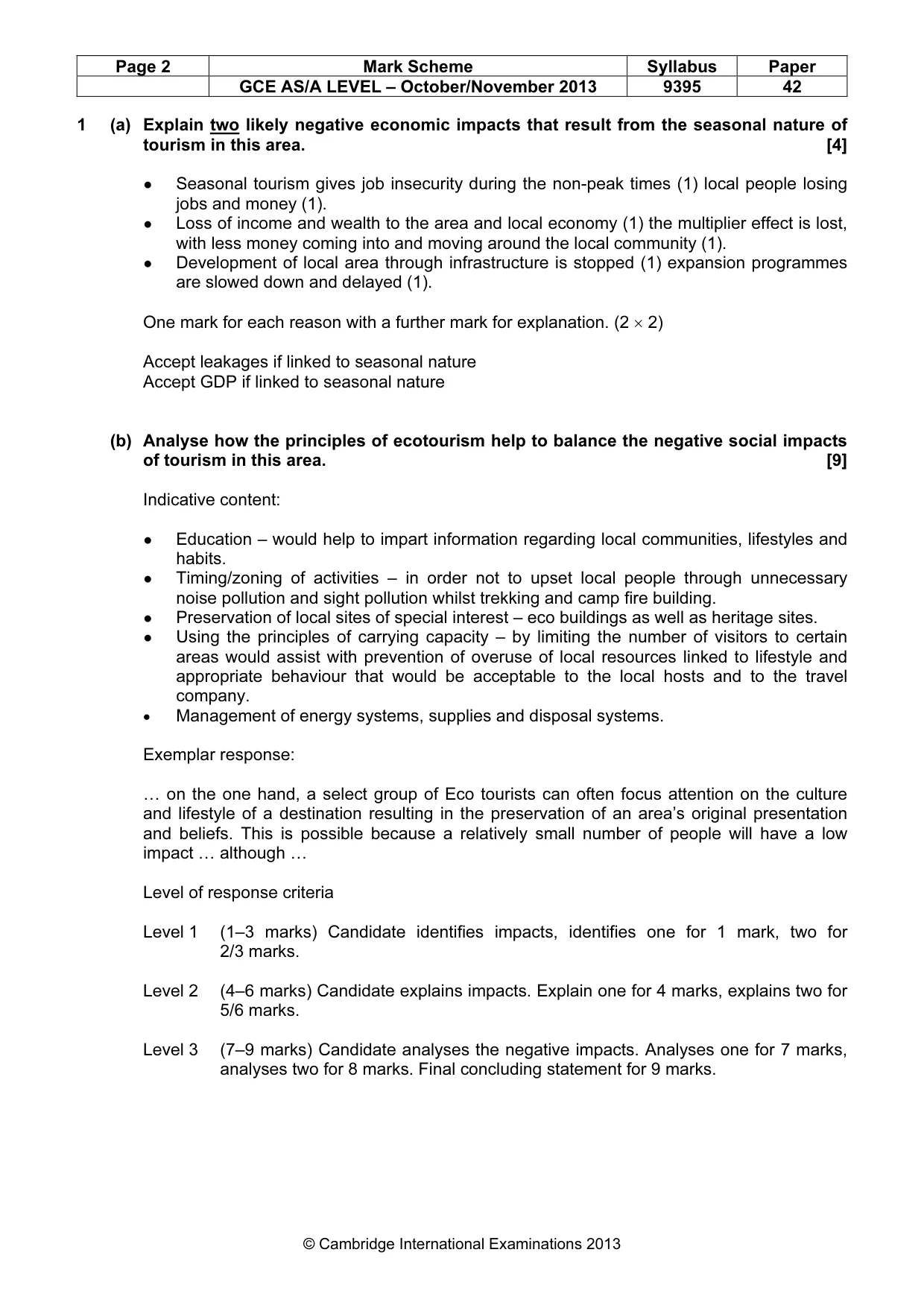 Mark scheme, page 2 of 5
