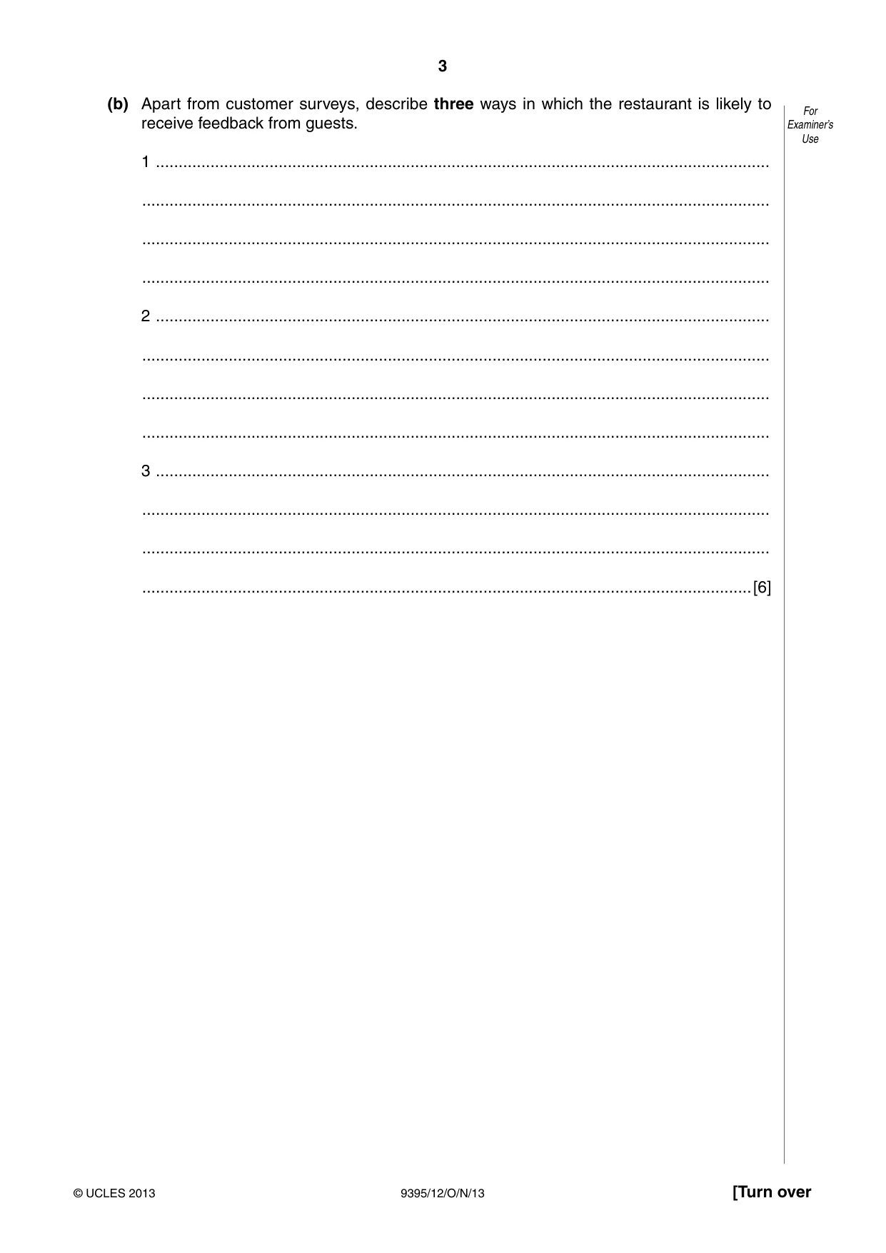 Cambridge A Level Travel and Tourism 9395 2013 Oct/Nov Paper 1 · Variant 2 question paper, page 3 of 16