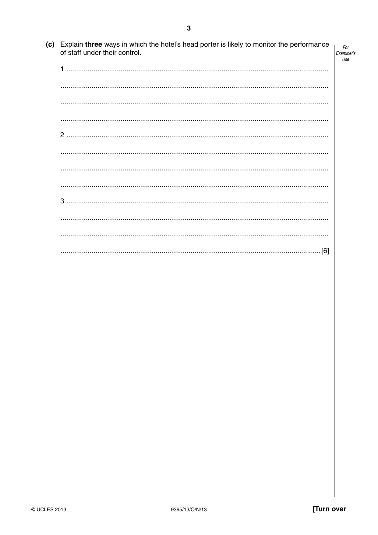 Cambridge A Level Travel and Tourism 9395 2013 Oct/Nov Paper 1 · Variant 3 question paper, page 3 of 16