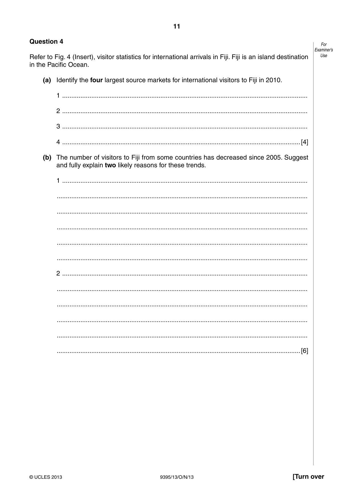 Cambridge A Level Travel and Tourism 9395 2013 Oct/Nov Paper 1 · Variant 3 question paper, page 11 of 16