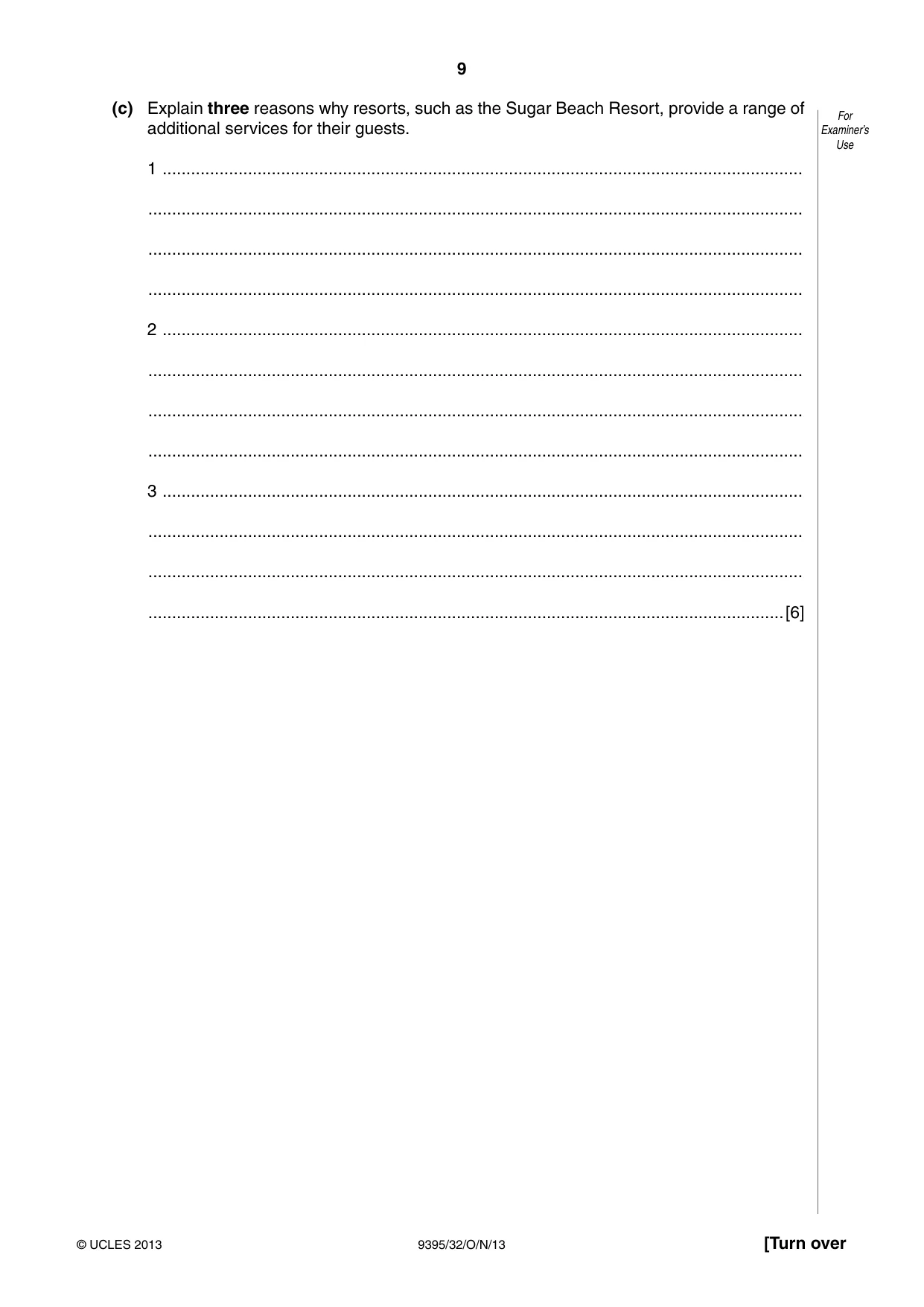 Cambridge A Level Travel and Tourism 9395 2013 Oct/Nov Paper 3 · Variant 2 question paper, page 9 of 16
